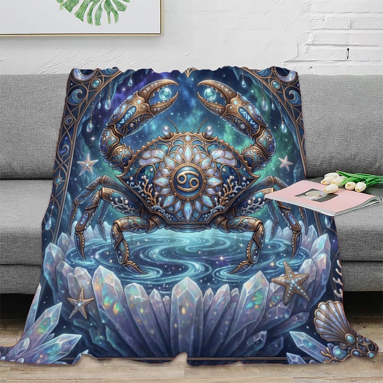 W7C8U2X3 Zodiac Cancer Dreamy for for Warm Throw Blanket, Bed Bedroom Sofa