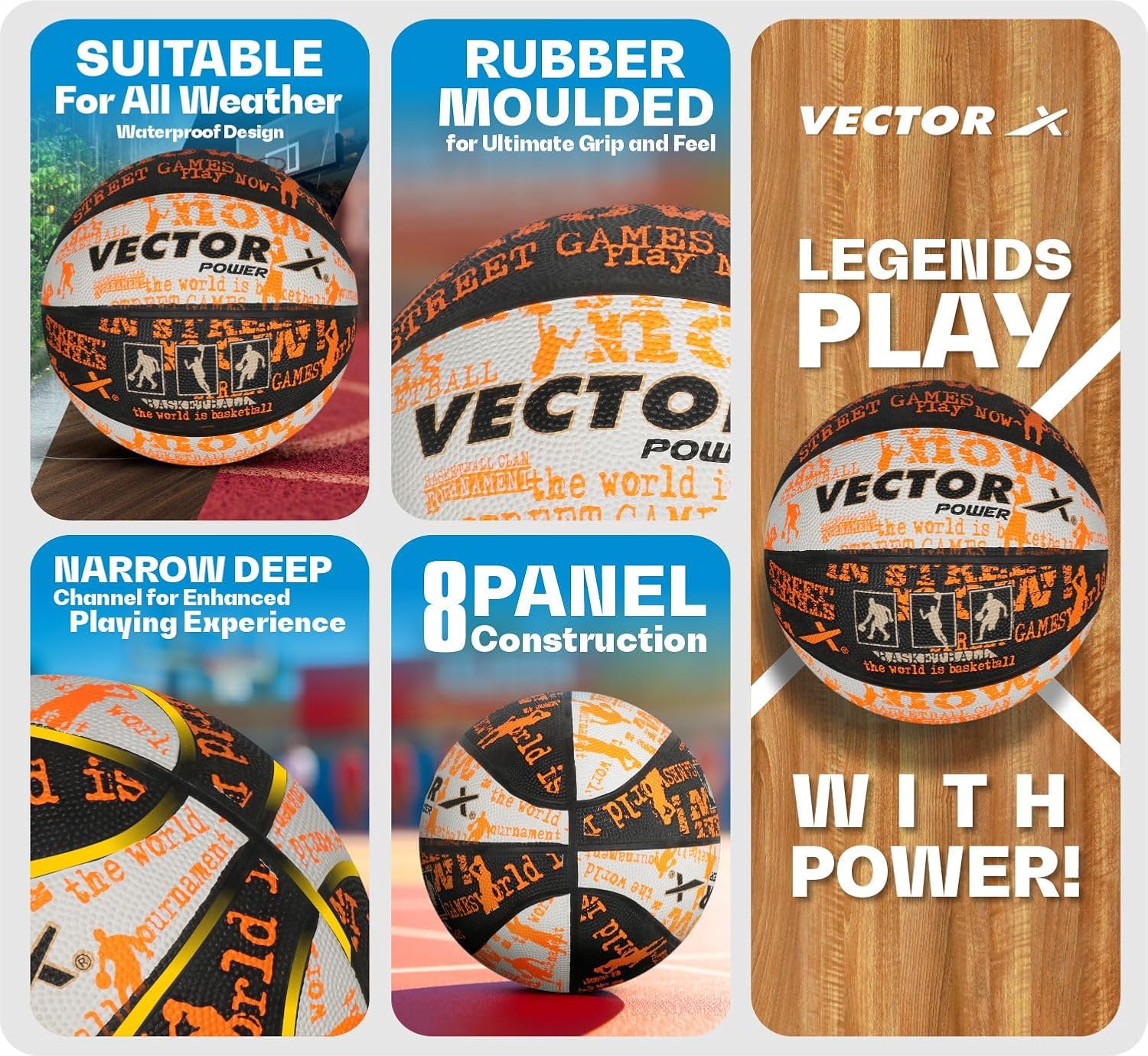 Vector X Power Rubber Basketball