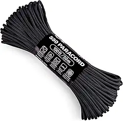 Corda Atwood Corda MFG 550 Paracord 100 pés 7 fios Náilon Náilon Cordão Paraquedas Equipamento de sobrevivência externo Feito nos EUA | Cordões, Pulseiras, Alças de Alça, Chaveiro, Preto
