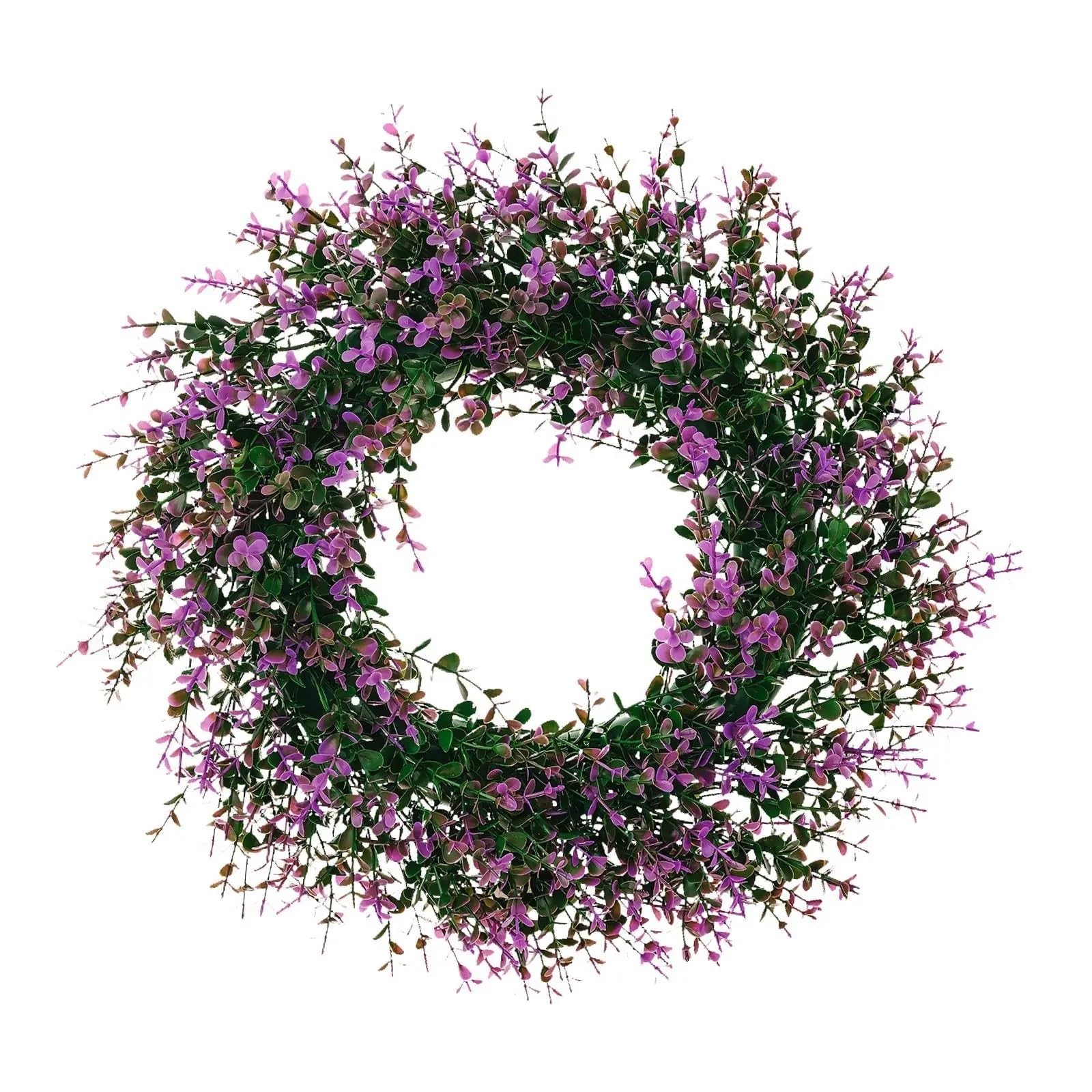 Door Wreath Lavender Wreaths For Front Door Ornaments Decorative 16 Inch For Wedding Decor Farmhouse Outdoor Housewarming Spring