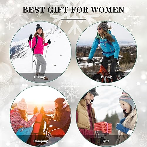 Miniatura 6 de Gorro de punto con pompón para mujer, gorro de invierno cálido con forro polar para mujer