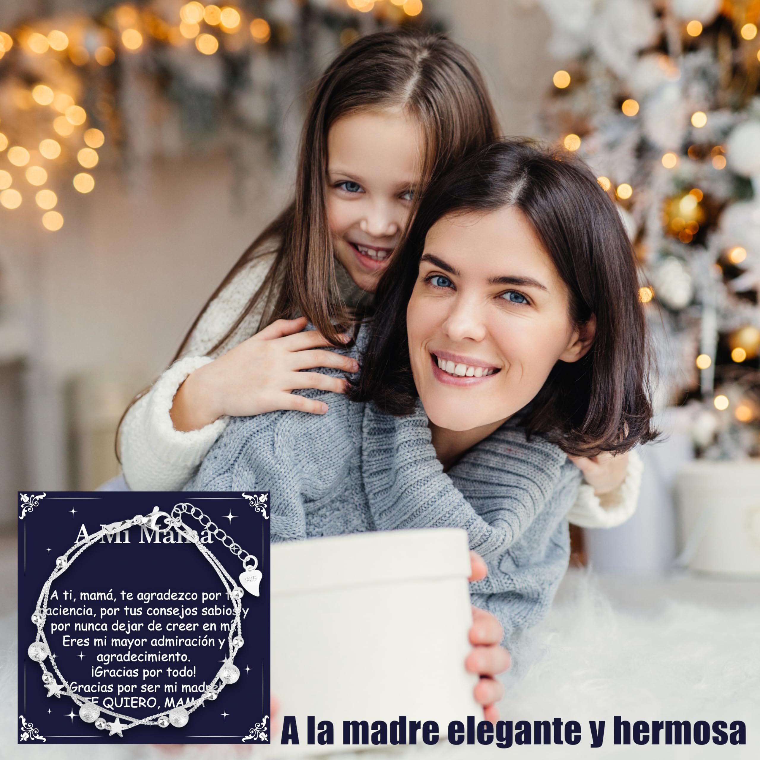 Rebundex Pulsera Plata Regalos Originales para Mujer Pulseras Regalos para Mujer Cumpleaños Navidad Día de San Valentín Madre Mama Amiga Novia — view 4