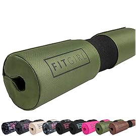 FITGIRL - Squat Pad and Hip Thrust Pad for Leg Day, Barbell Pad Stays in Place Secure, Thick Cushion for Comfortable Squats Lunges Glute Bridges, Olympic Bar and Smith Machine (Deluxe Olive Green)