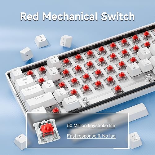 Miniatura 3 de KEMOVE K61SE - Teclado mecánico para juegos, 60 % con cable RGB retroiluminado N-Key Rollover compacto mini teclado de 61 teclas para PC portátil,