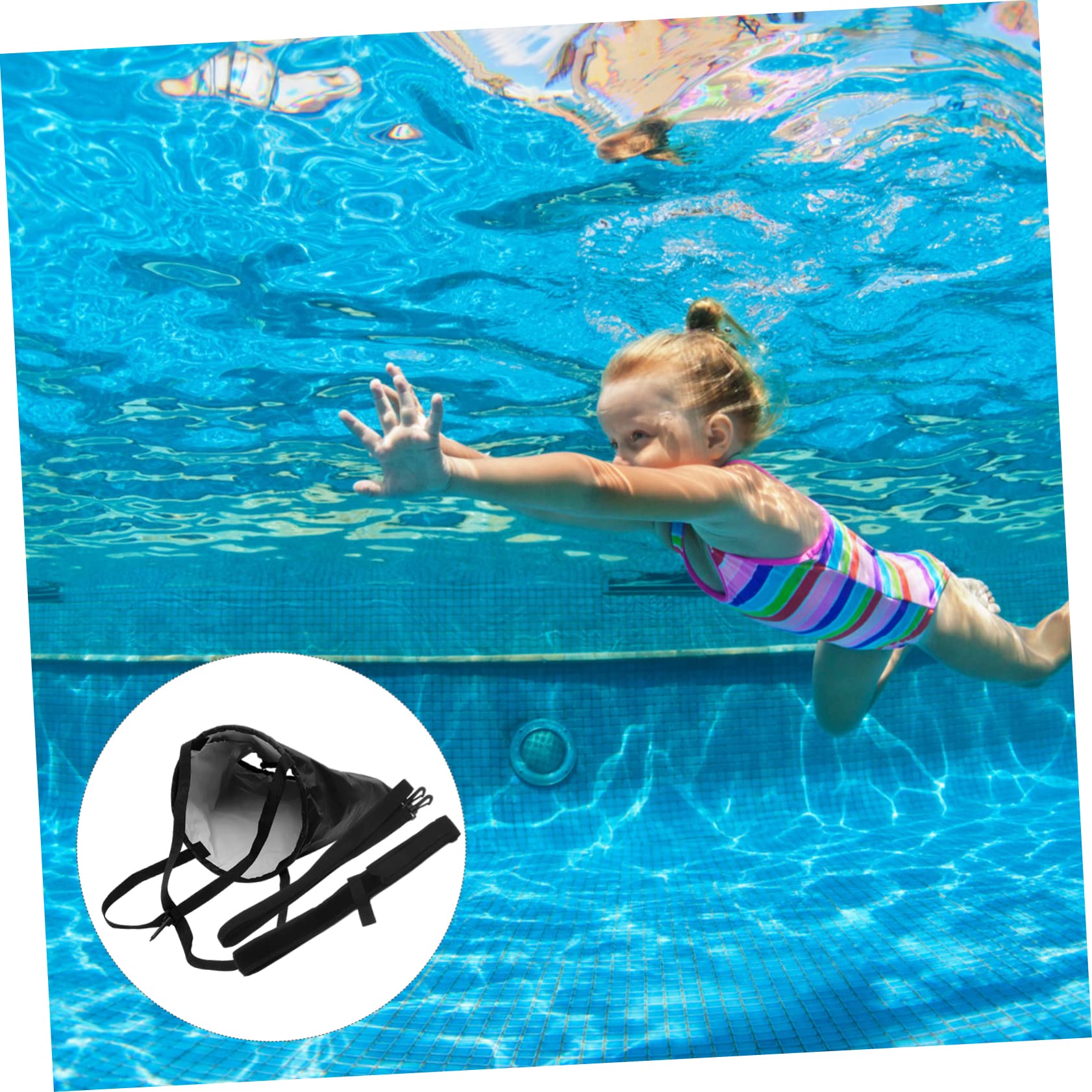 Mipcase 1 Set Paracadute da Nuoto Accessori per Il Nuoto Cavo per Allenamento per Il Nuoto Accessorio per Il Nuoto Attrezzatura per Lezioni di Nuoto Attrezzatura per Esercizi di Nuoto
