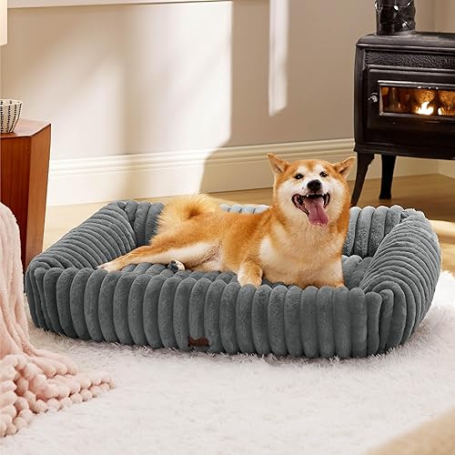 Miniatura 27 de Bedsure Bonita cama para perros pequeños y medianos, camas lavables para cachorros, camas ortopédicas rectangulares de forro polar de pana para
