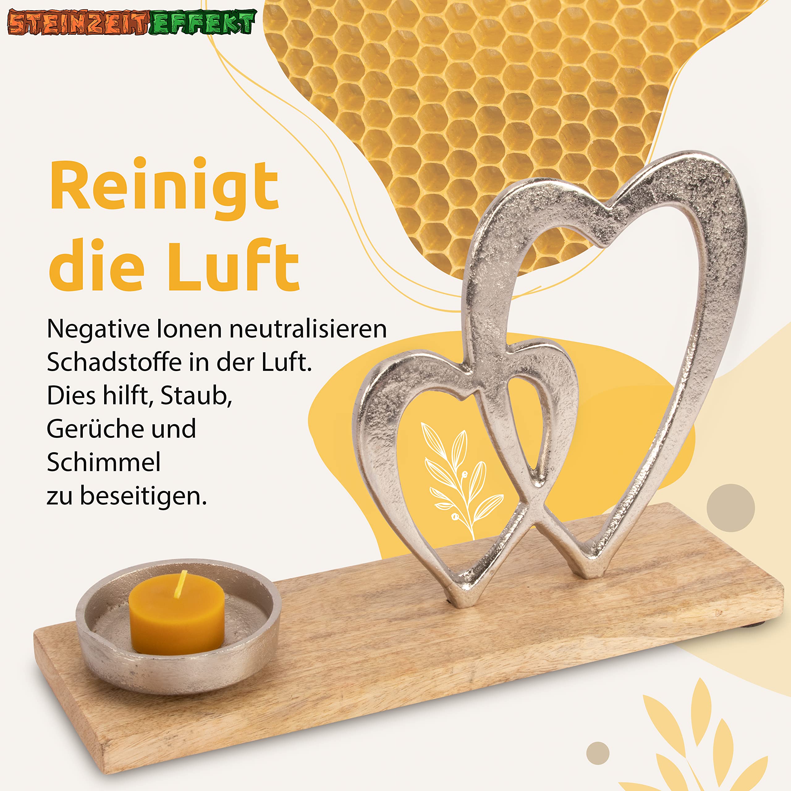 Teelichter aus Bienenwachs - Handgefertigt vom Bio Imker mit Glas Teelichthalter - FSC Zertifiziert - Pestizidfrei - 100% Naturwachs (48 Stück)