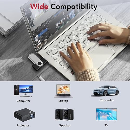 Miniatura 5 de AreTop Paquete de 100 unidades flash USB de 512 MB, USB2.0 premium, paquete de 100 unidades de memoria USB pendrive a granel (paquete de 100