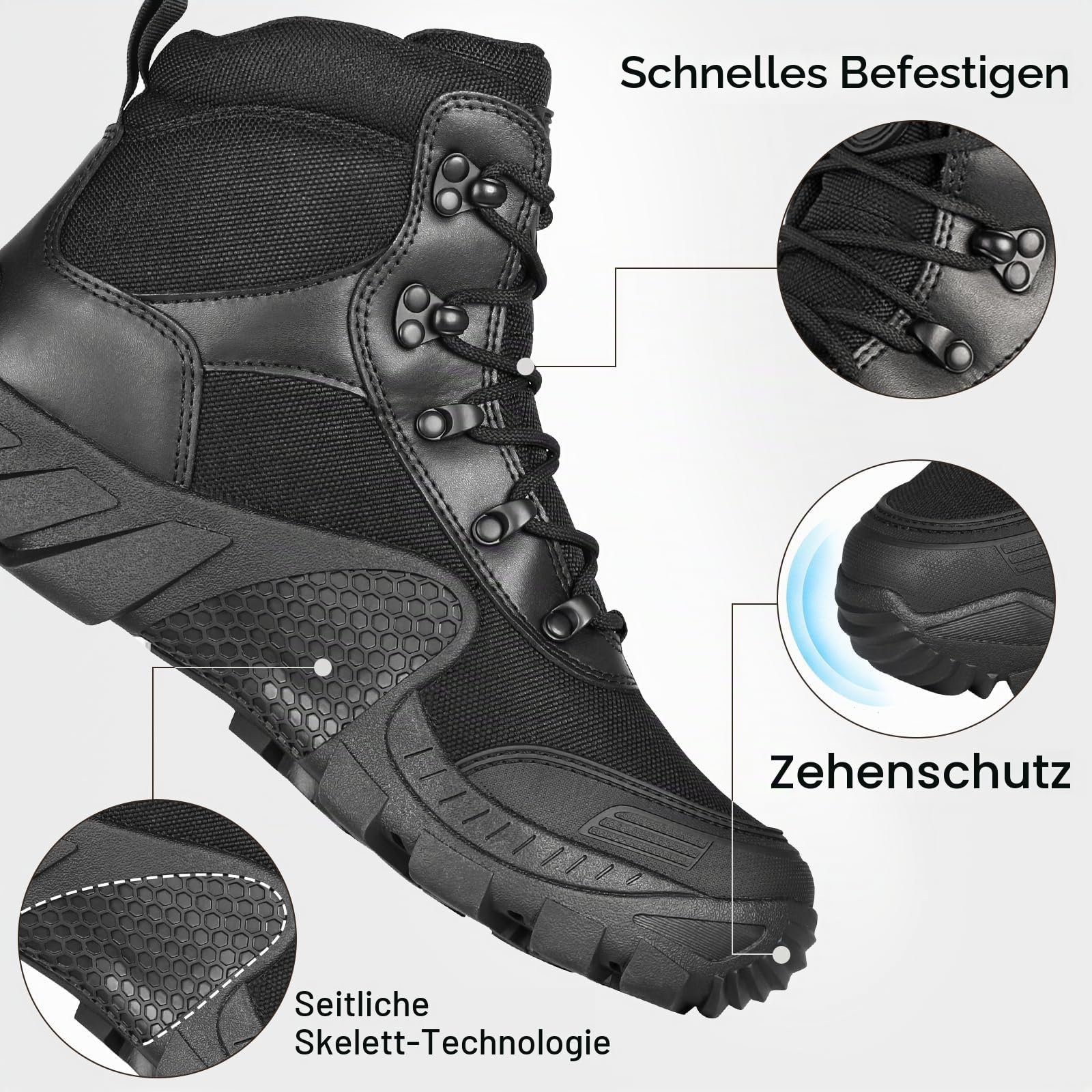 FREE SOLDIER Bequeme leichte Stiefel Herren Wanderstiefel Outdoor Boots Männer Wanderschuhe zum Trekking, Arbeiten, Training