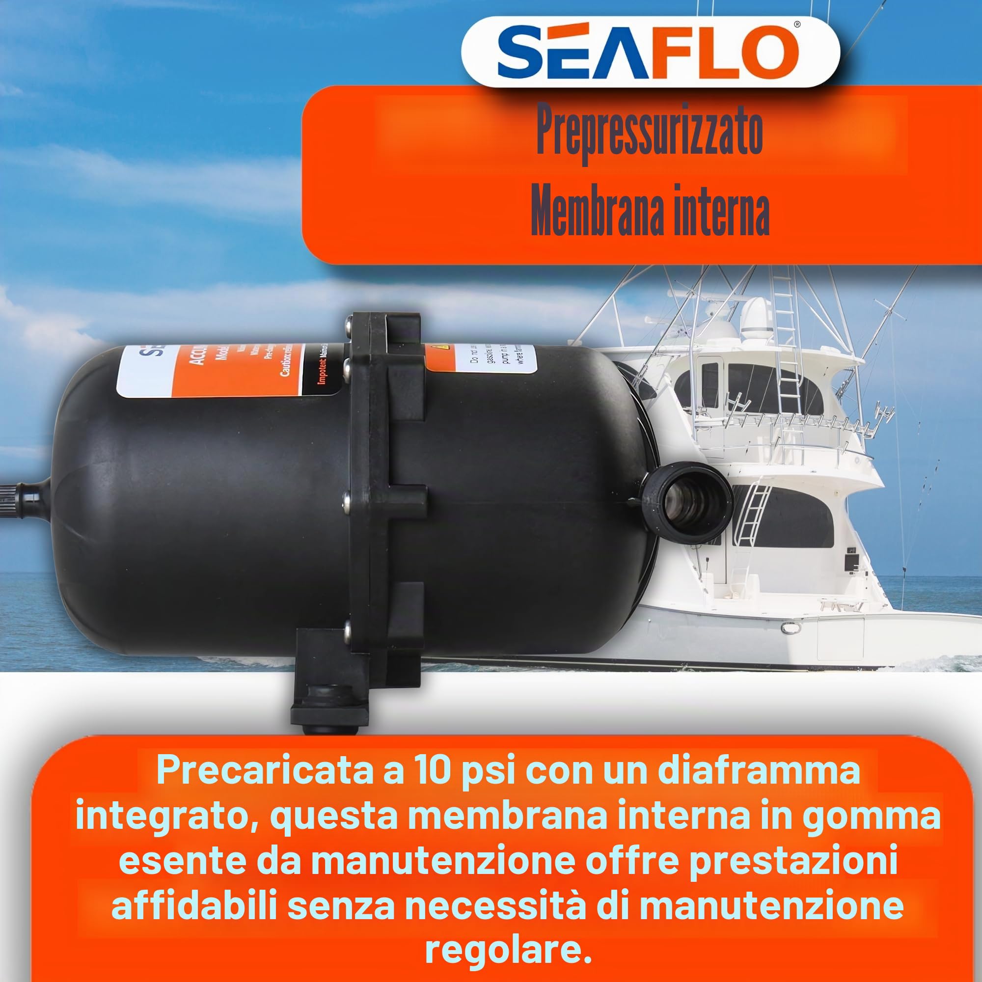 Seaflo Serbatoio accumulatore pressurizzato 0.75/1.0 litri