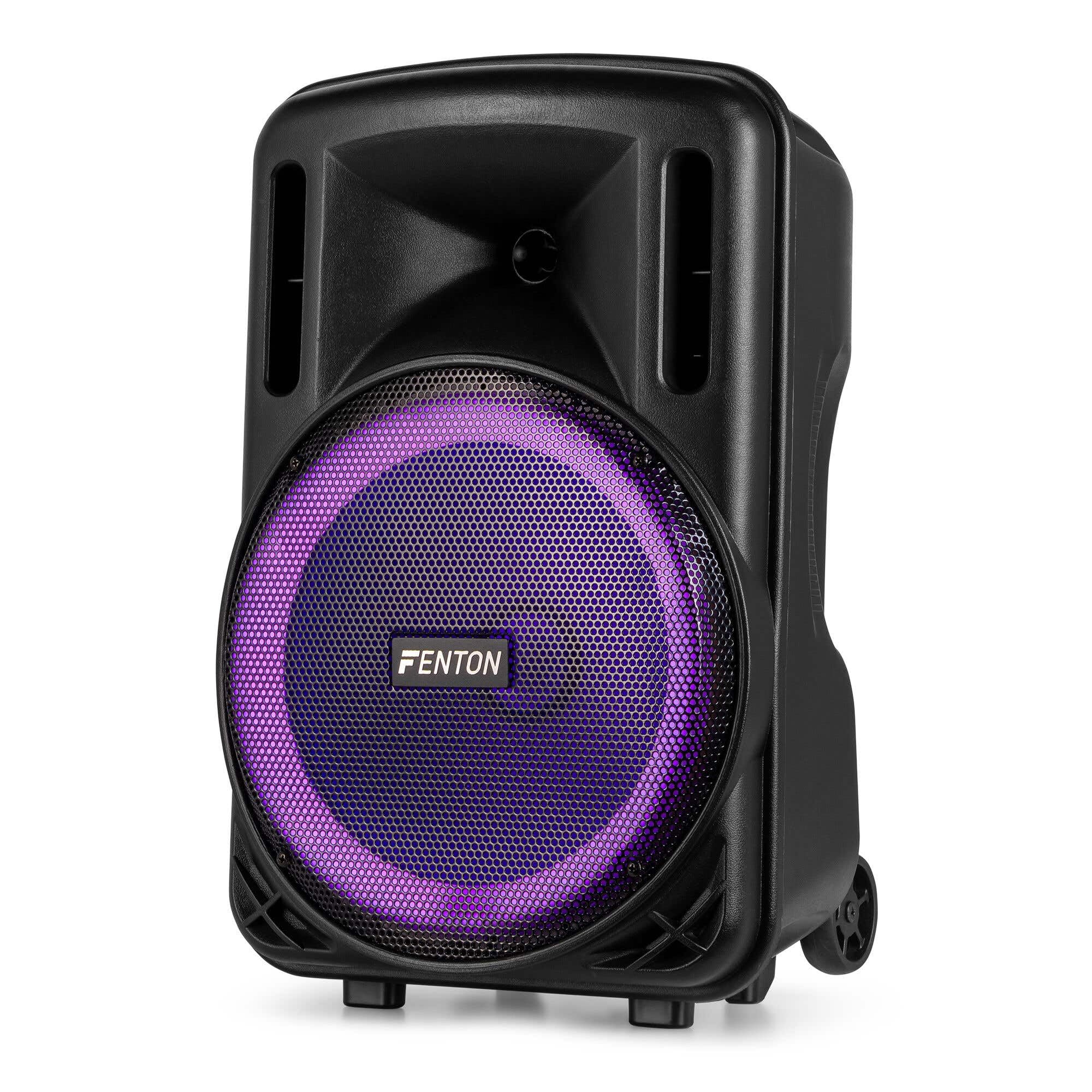 FENTON 170.162 FT12MK2 Sistema Portatile attivo da 700W, con illuminazione LED RGB Woofer da 12” con BT/USB / MP3 e Microfono UHF, Nero (700, Watt) [Classe di efficienza energetica A]