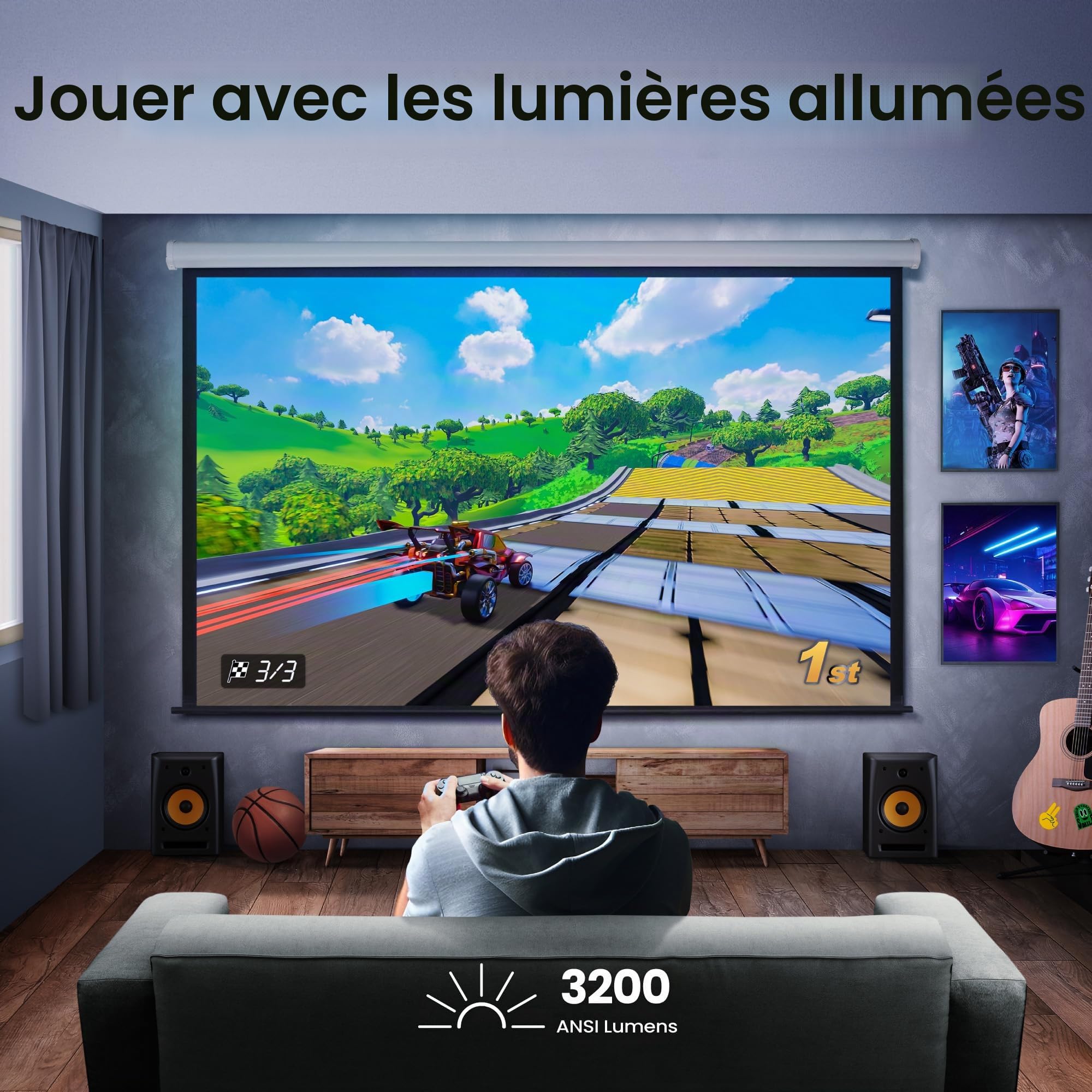 BenQ TK710STi Projecteur laser 4K HDR 3200 lumens pour films et jeux vidéo à courte portée avec temps de réponse de 4 ms | Taux de rafraîchissement de 240 Hz | HDR10 et HLG | Android TV avec Netflix