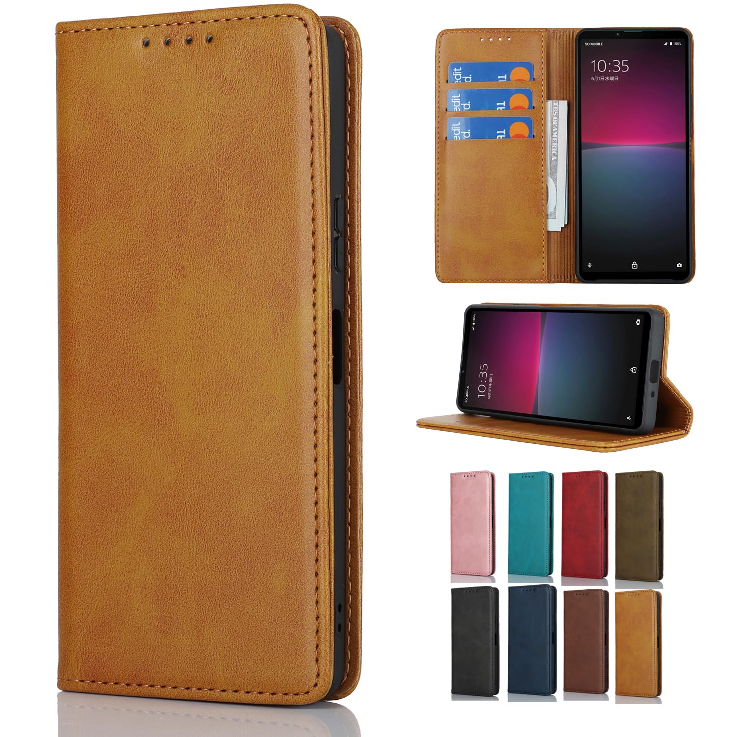 AQUOS SH-54B ブラウンケース付き AQUOS sense6 SH-54B/SHG05/AQUOS sense6s SHG07 耐衝撃背面