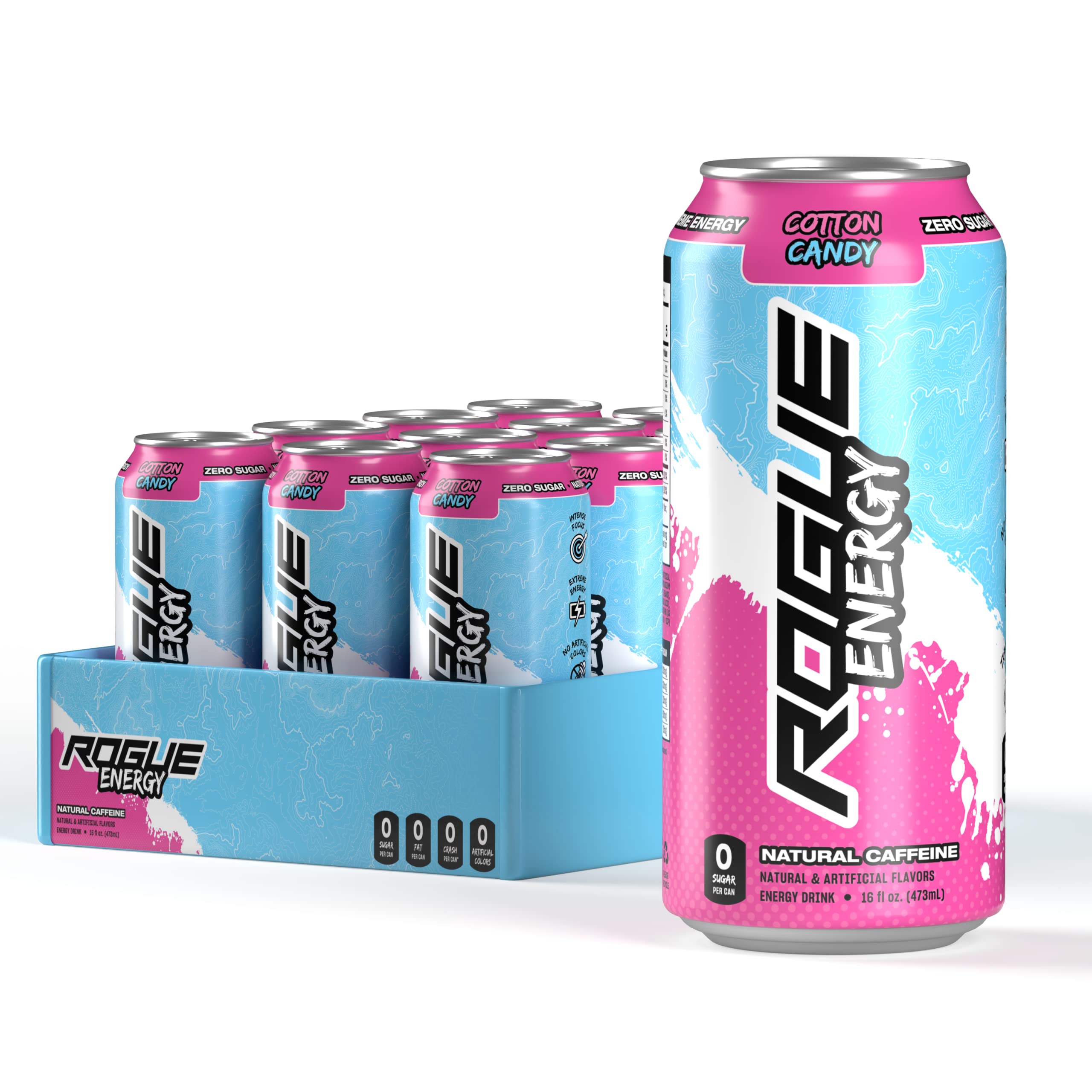 Buy Rogue Energy Sugar Free Energy Drink 16 Fl Oz, Cotton Candy (Pack