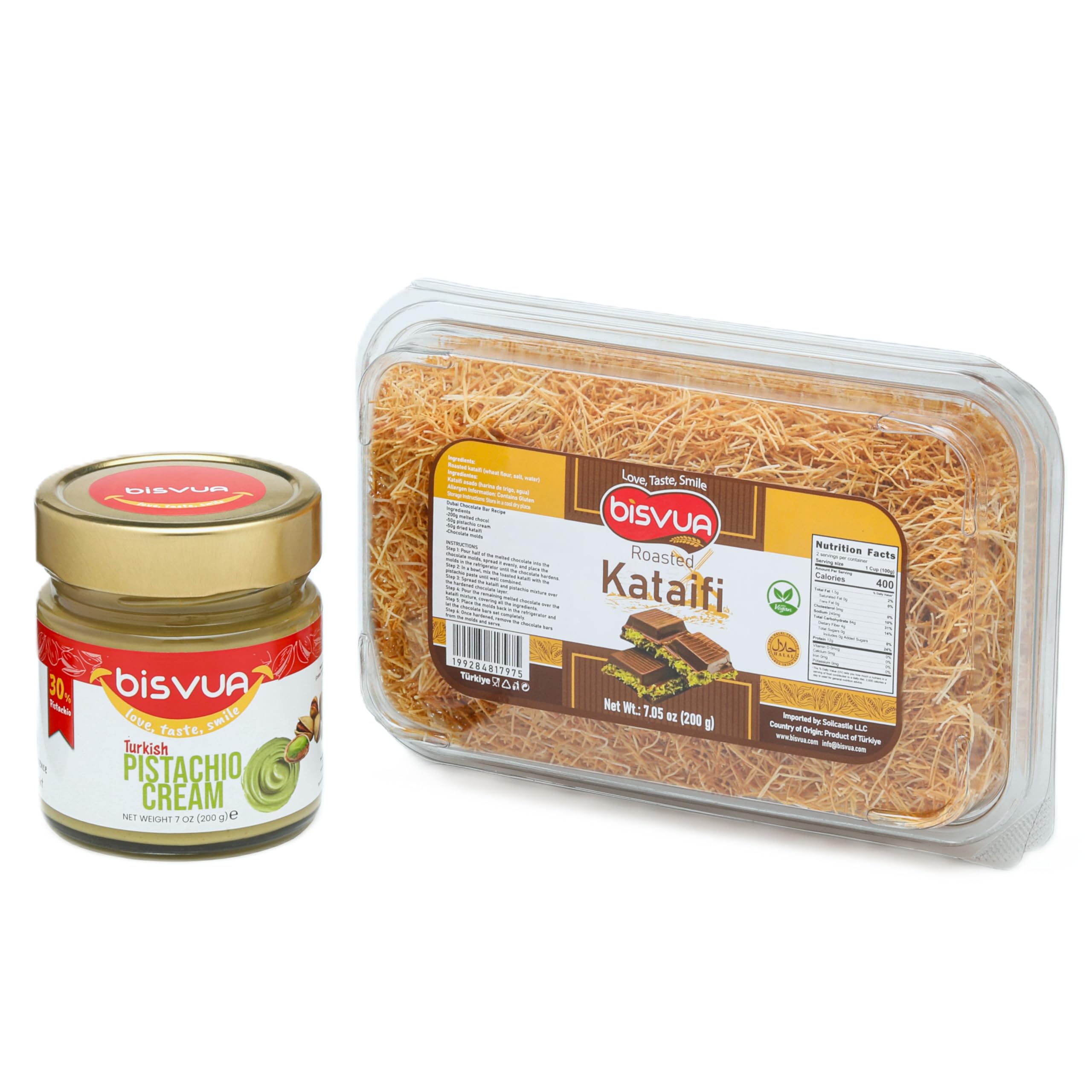 BISVUA Dubai Chocolate Duo - Roasted Kataifi 200g + Pistachio Cream