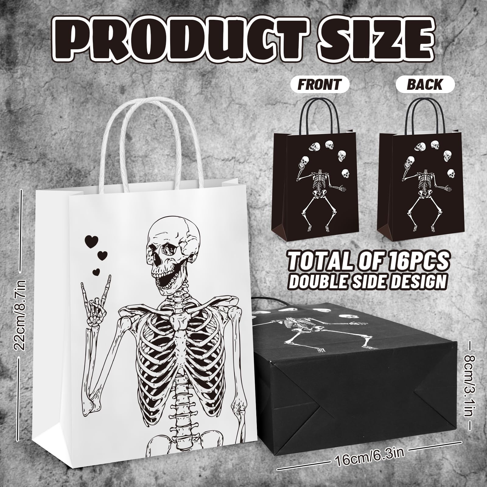 Whaline Halloween Tissue Paper - 100 Sheets Dancing Skeleton Design 13 7x19 6 Inch 232907 - View #6