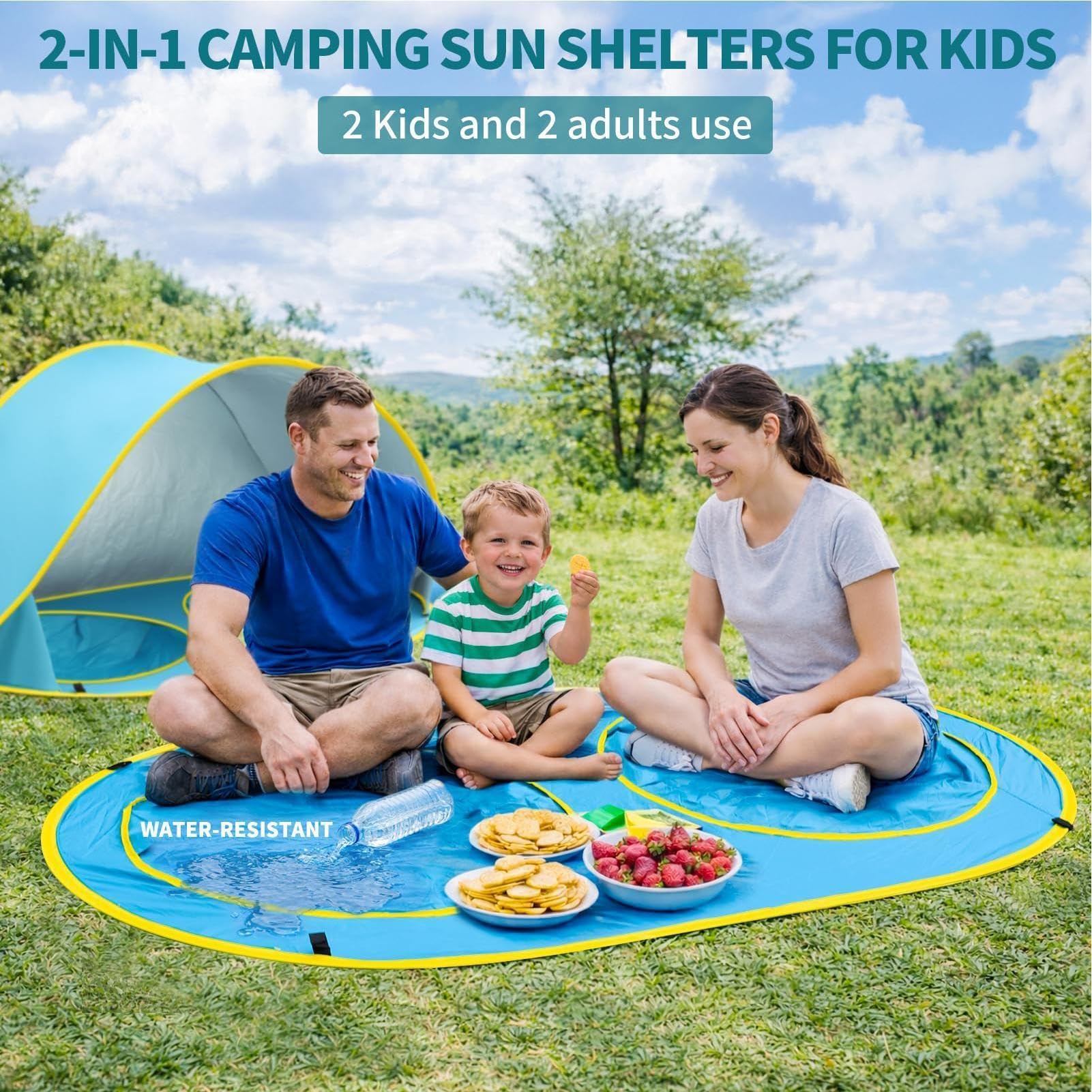 Namiot plażowy dla dzieci z brodzikiem, przenośna ochrona przed promieniowaniem UV, namiot plażowy Easy Pop-up – do użytku na zewnątrz, do ogrodu, na lato, basen, do pływania, podróży, do pielęgnacji