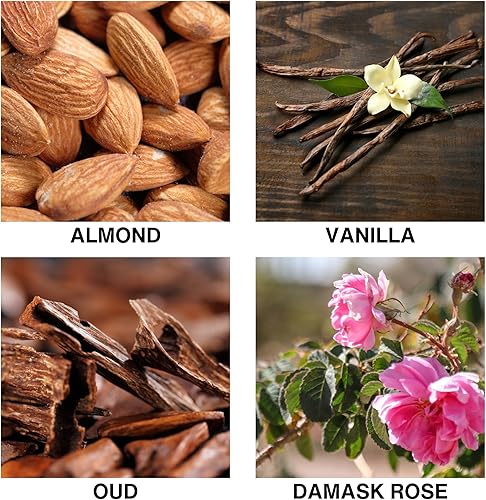 Miniatura 2 de Golden Oud - Difusor de varillas  Difusor de aroma de habitación con almendra, vainilla, oro y rosa de damasco  Difusor de fragancia para el hogar