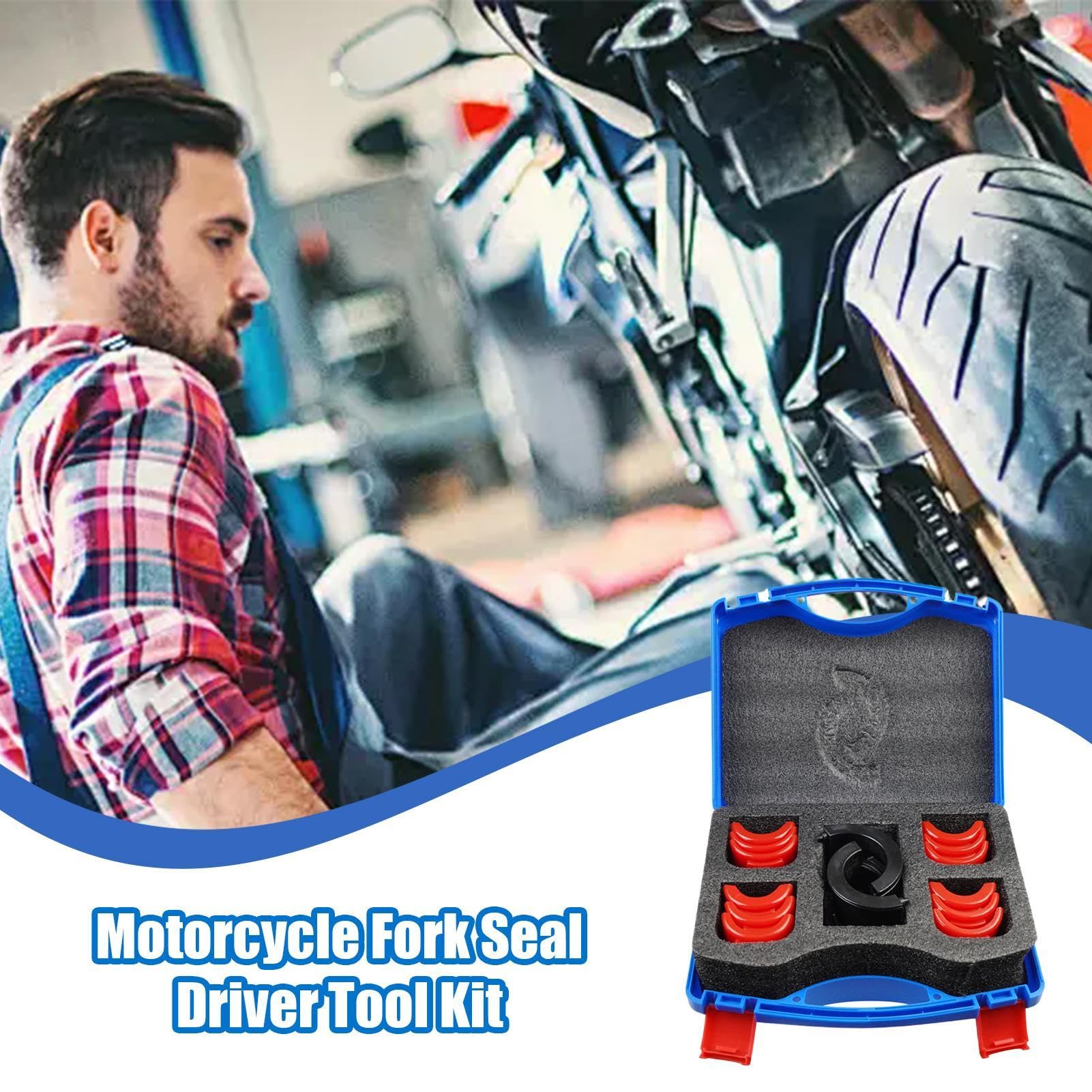 Fork Seal - Attrezzo di tenuta per della bicicletta, 14 x kit di | guarnizioni per auto Vista Motorcycles – kit per installatori di sigillatura, attrezzi per motociclisti, con custodia per il