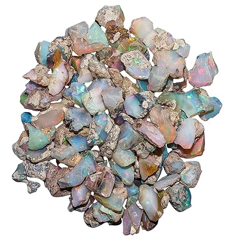 InfinityGemsArt Rainbow Opal Rough Stone 50 carats, Natural Raw Crystals Gemstone, Ethiopian Rock, DIY Jewelry Making Supply, October Birthstone
