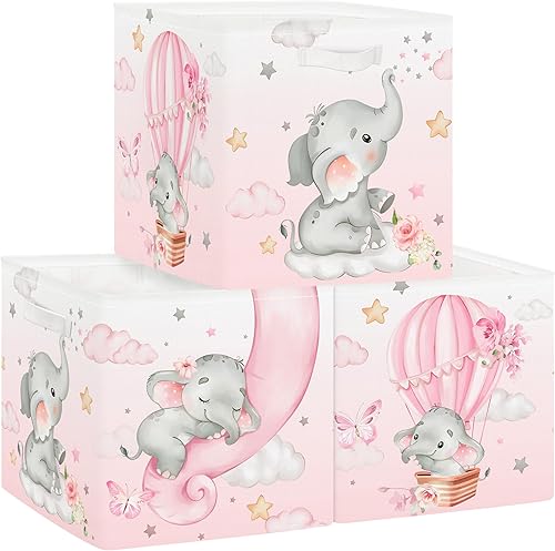 Clastyle 3 unidades de almacenamiento de cubos de animales de ensueño, caja plegable Kallax para estantes, cestas de almacenamiento para padres,