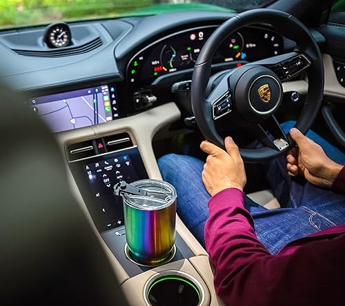 Miniatura 3 de Vaso de acero inoxidable BEAST con aislamiento al vacío de doble pared, para café o bebida fría, termo de viaje, 30 onzas (arcoíris)