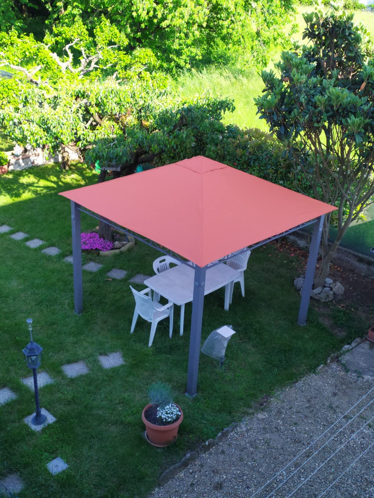 Tetto Di Ricambio Per Gazebo Quick-Star Paris 3x3m - Grigio Platino, Poliestere, Con Ventilazione - Foto 6