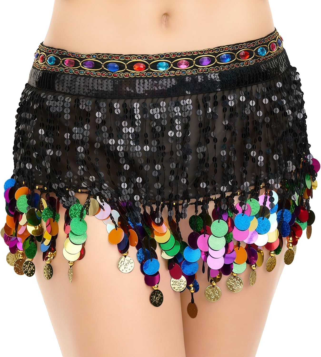 MUNAFIE Women's Belly Dance Hip Scarf Performance Outfits Skirt Festival Clothing - Image 2