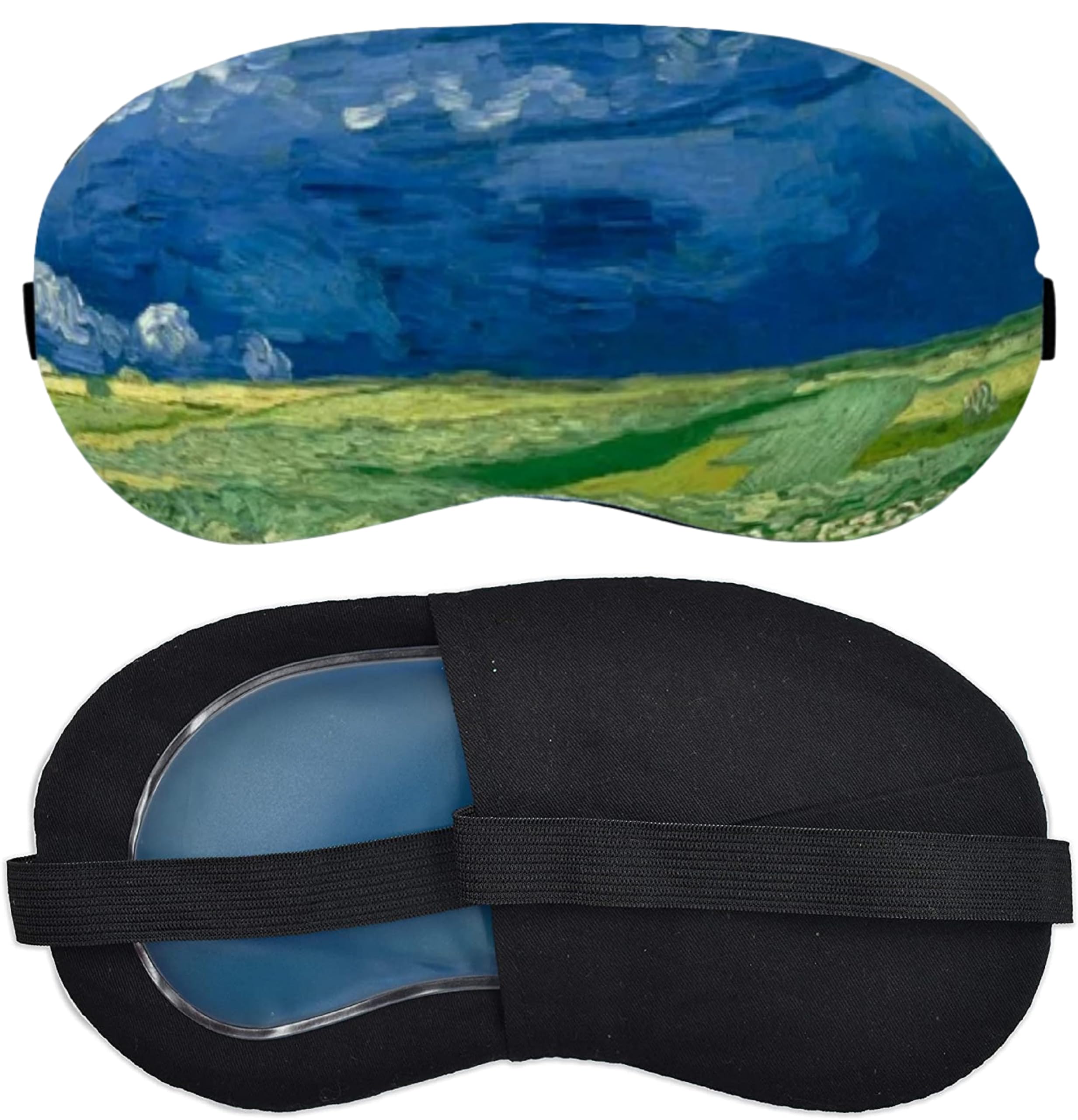 SWEDDARSHI Gel Eye Mask for Puffy Eyes | Reusable Therapy Eye Mask with Adjustable Elastic Strap | Soft Sleep Eye Mask with Artistic Landscape Print for Headache Relief Migraine Sinus Pressure Eye Travel Relaxation (Pack Of 1)-image-47