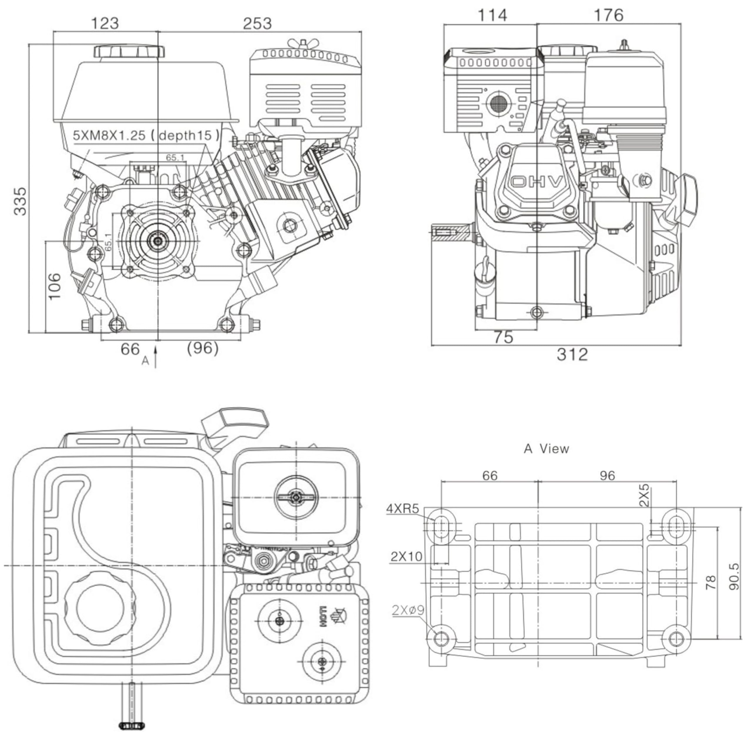 Loncin G200F/A Benzinmotor 6.5 PS 196 ccm Austauschmotor Rüttelplatte Kartmotor Einachser Austauschmotor