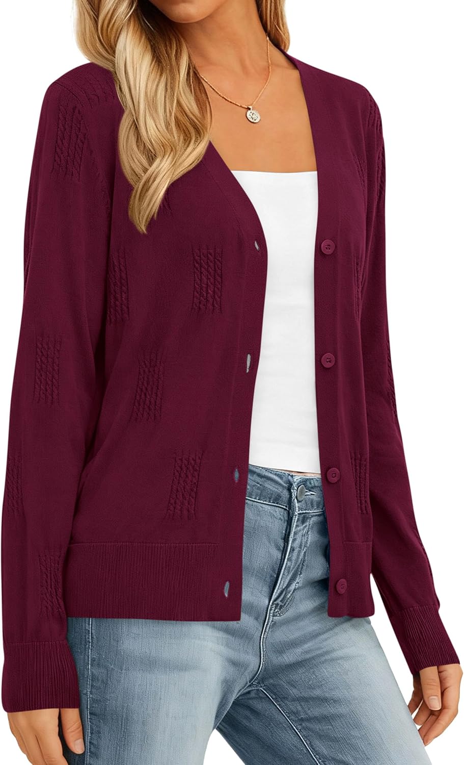 PRETTYGARDEN Cardigan Sweaters for Women Lightweight Knit Button Up V Neck Shrugs 2026 Trendy Winter Fall Fashion Clothing - Image 5