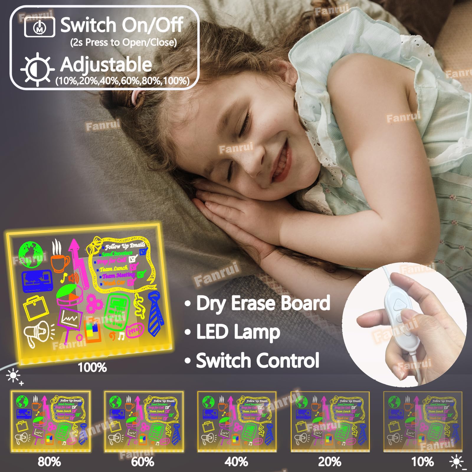 Fanrui Tableau D'affichage LED En Acrylique Effaçable à | FindTheDeal