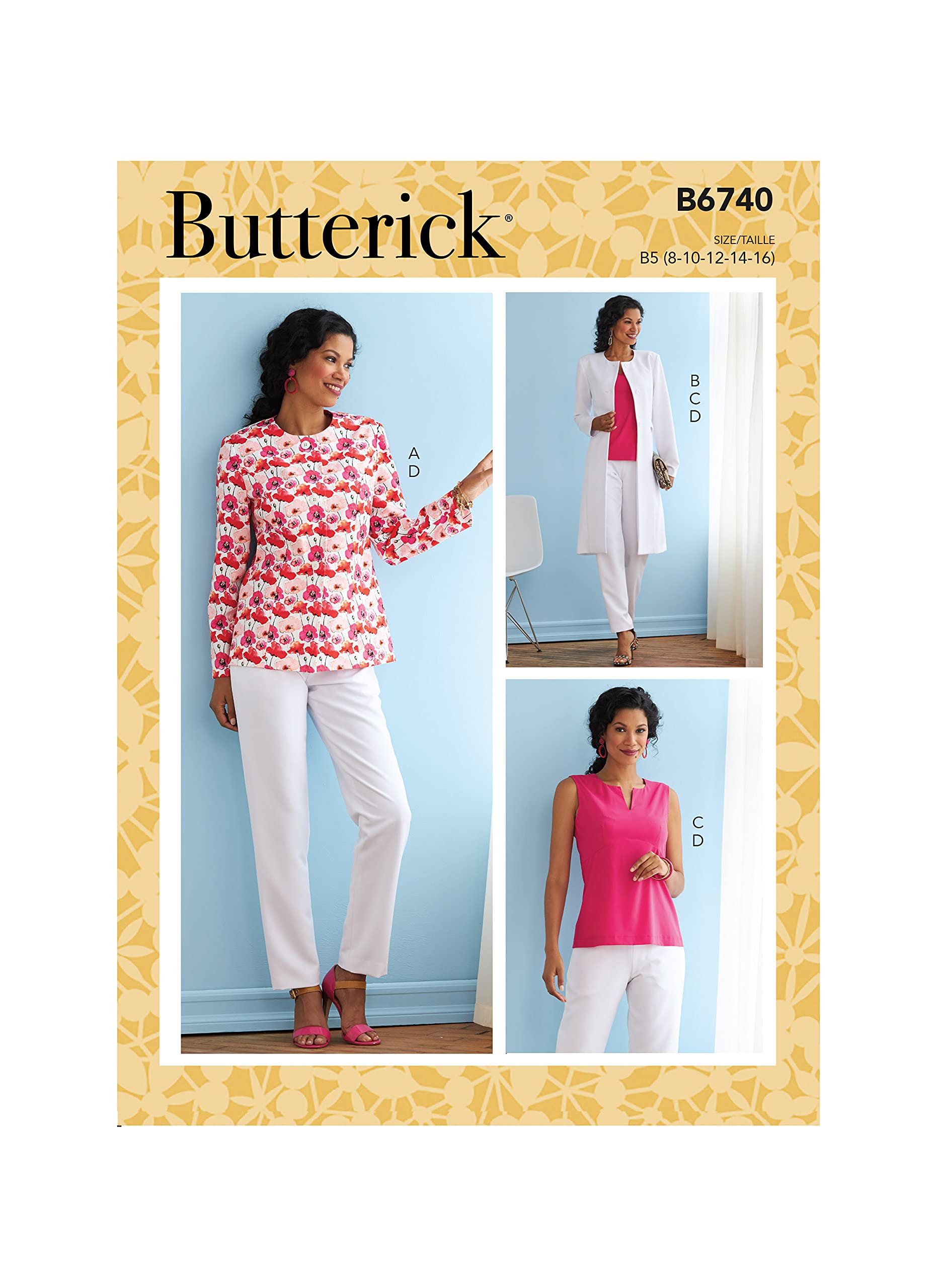 Manteau et haut pour femme avec le patron Butterick B6740B5 pour le bureau