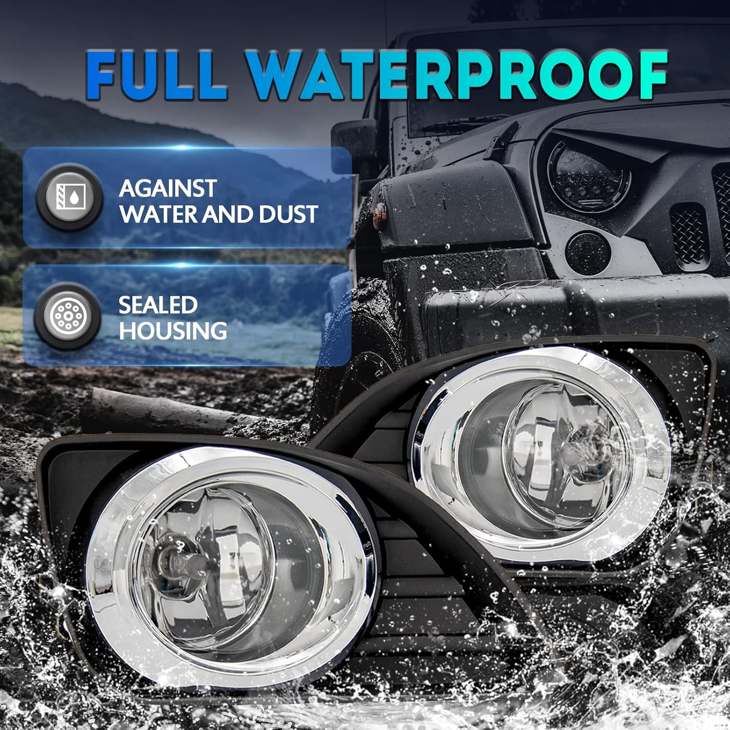 Fog Lights Lamps Replacement for 2010 2011 Toyota Camry Fog Light Compatible with H11 12V 55W Bulbs Switch and Wiring Kit(Not fit for Hybrid/SE models)