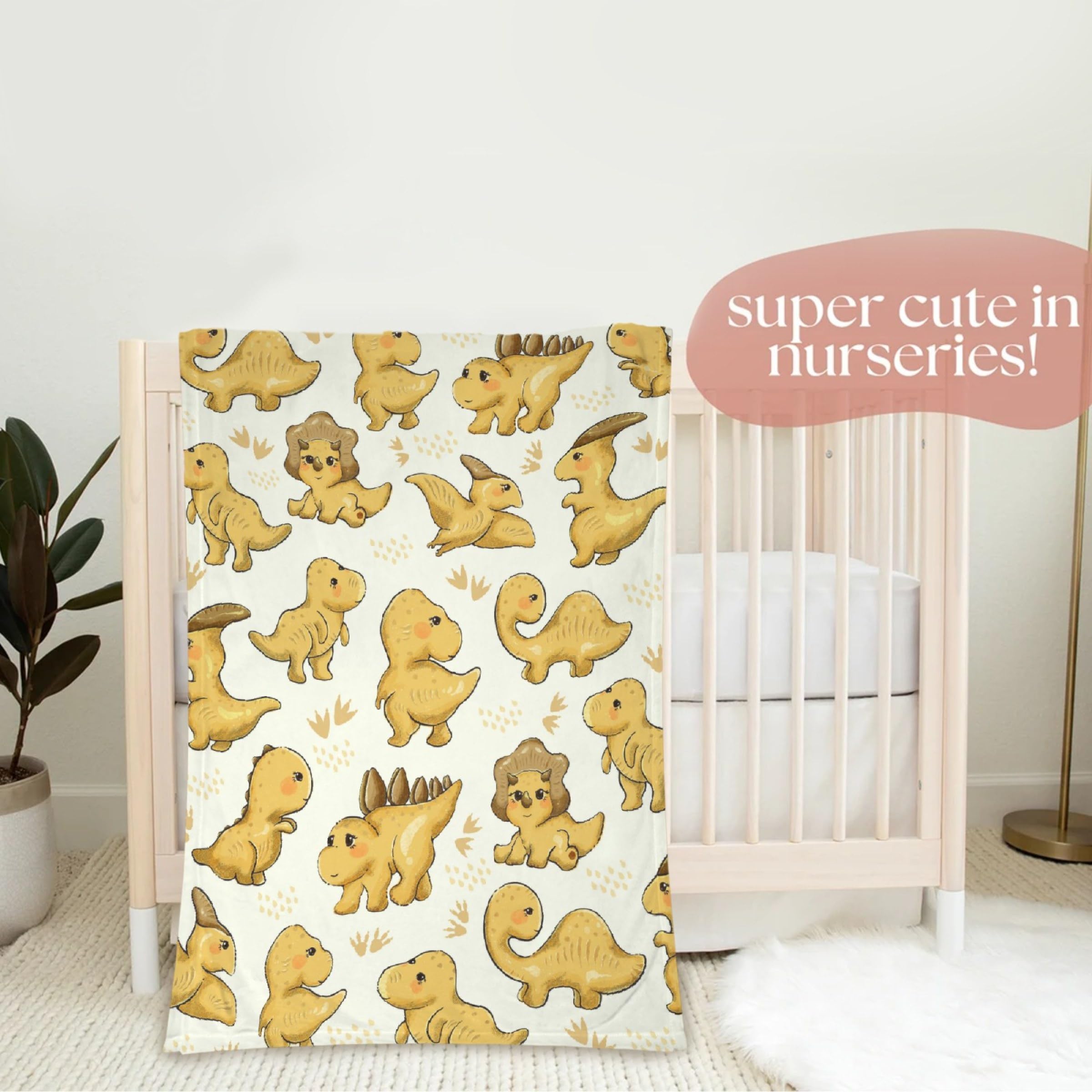 Ottoy Cute Dinosaurs Baby Blanket Gifts Cozy Soft Swaddle Blanket Boys, Girls, Infant, Newborn Receiving Blankets Christmas Birthday Gifts 40