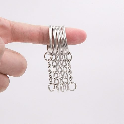 Miniatura 3 de KINJOEK 400 llaveros de 0.984 in a granel, llavero de metal de 1 pulgada, anillo dividido para manualidades