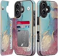 Vista 179 de LETO para iPhone 15 Pro Funda tipo cartera - Tapa tipo folio con patada - Diseños de moda - Tarjetero - Funda protectora para mujeres y niñas - 6.1