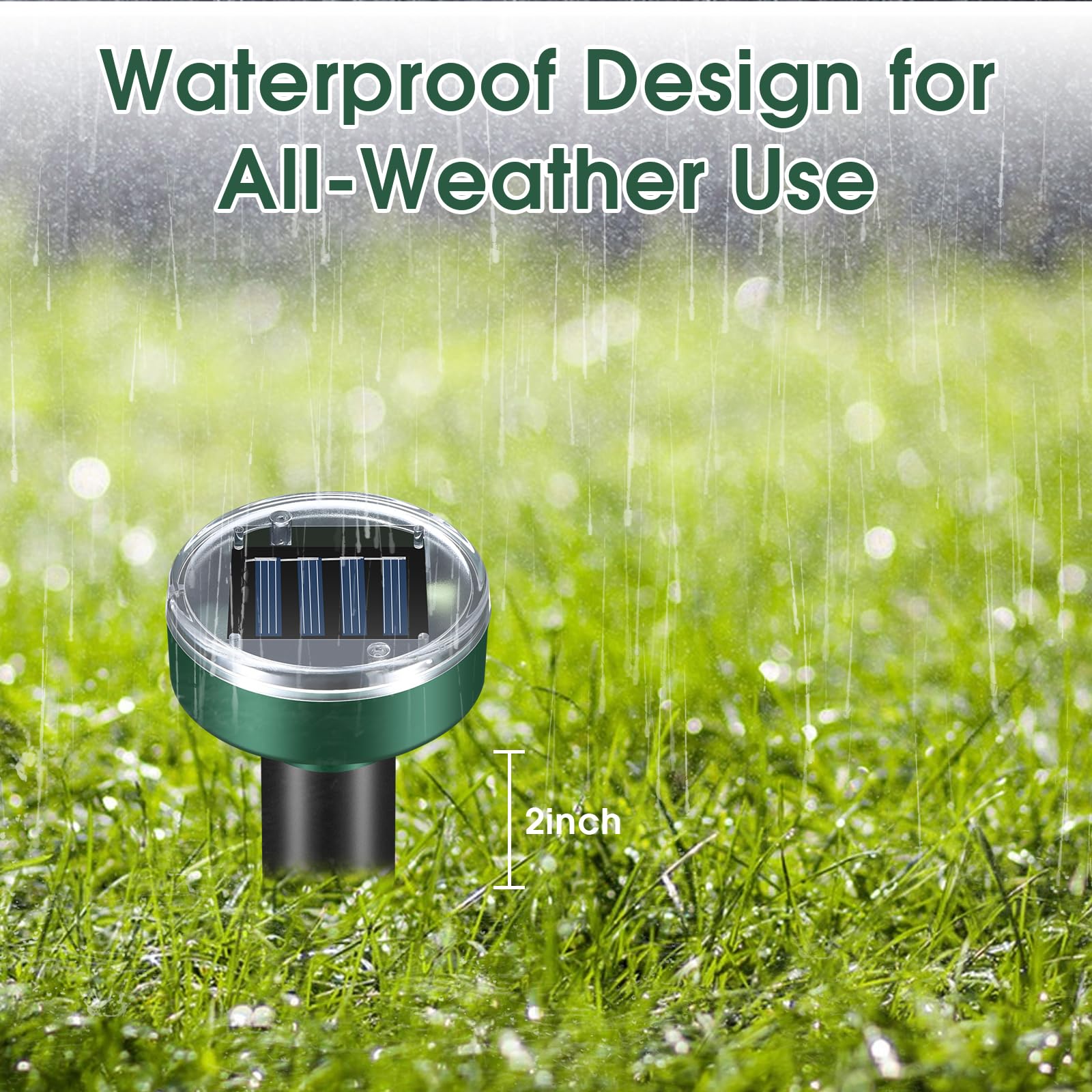 Repellente per talpe e prati, ad ultrasuoni, ad energia solare, per giardino, cortile, impermeabile, per serpenti, scoiattoli, parassiti, arvicole