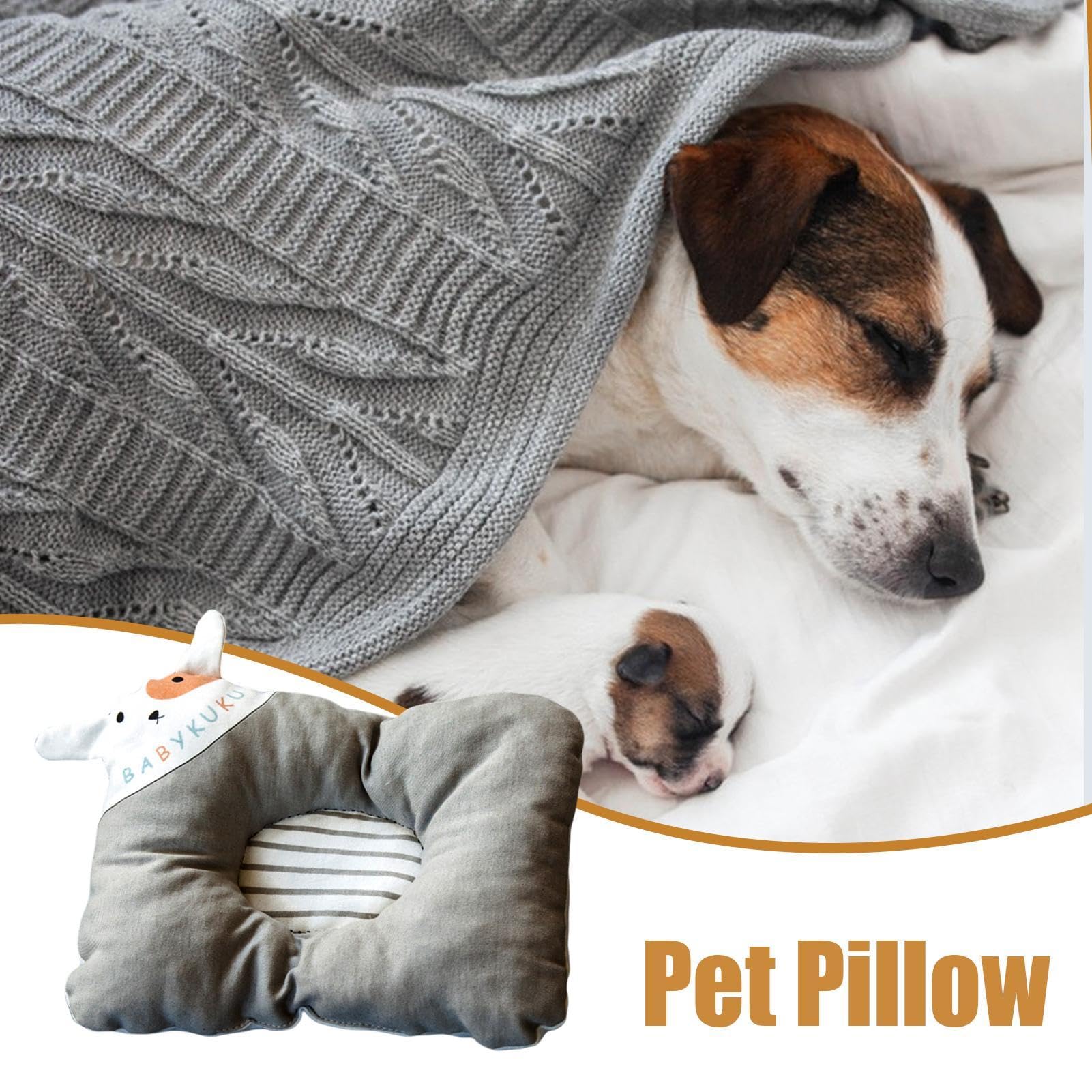 Oreiller apaisant pour chien | Oreiller de sommeil doux pour animal de compagnie | Oreiller en peluche confortable | Oreillers pour tête d'animaux de compagnie | Oreiller carré respirant et