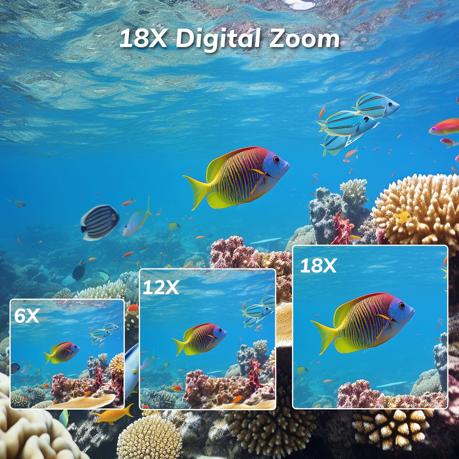 Fotocamera subacquea impermeabile 5K da 9,9 m con autofocus e doppio schermo, perfetta per snorkeling, vlogging, selfie e viaggi, facile da usare, fotocamera compatta per adolescenti, adulti e