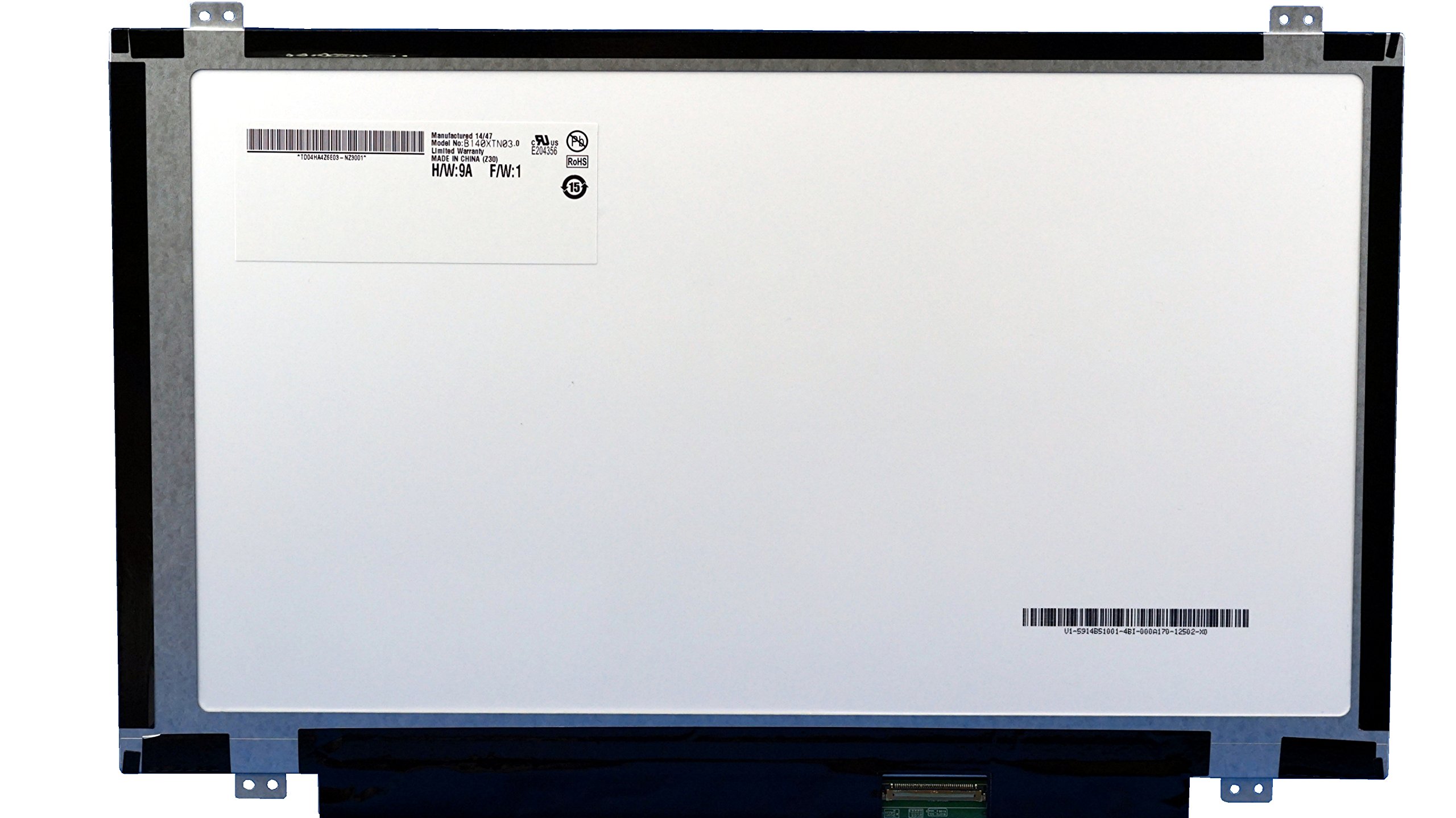 Schermo LCD di ricambio WXGA HD LED DIODE, 14,0", compatibile con LTN140AT06 LTN140AT06-A01, LP140WHU(TL)(B1)
