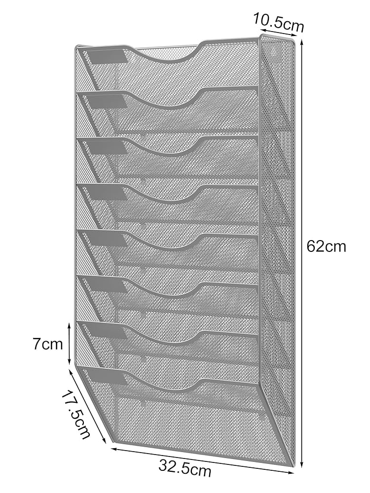 EasyPAG 8 Pocket Mesh Hanging Wall File Organizer, Easily File