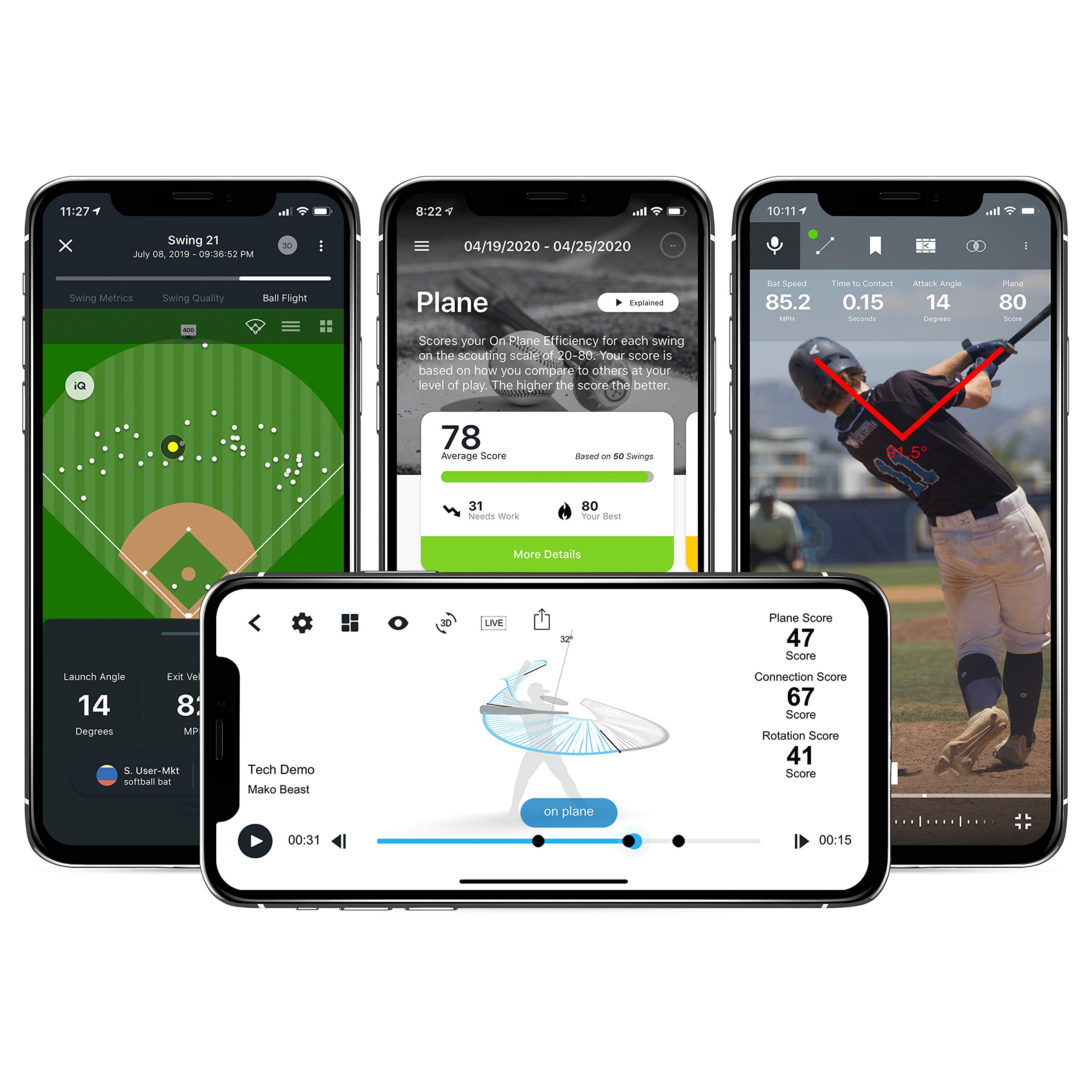Amazon Com Blast Baseball Swing Analyzer Instant Feedback Track Progress Capture Video 3d Swing Tracer App Enabled Ios And Adroid Compatible 900 00040 Sports Outdoors