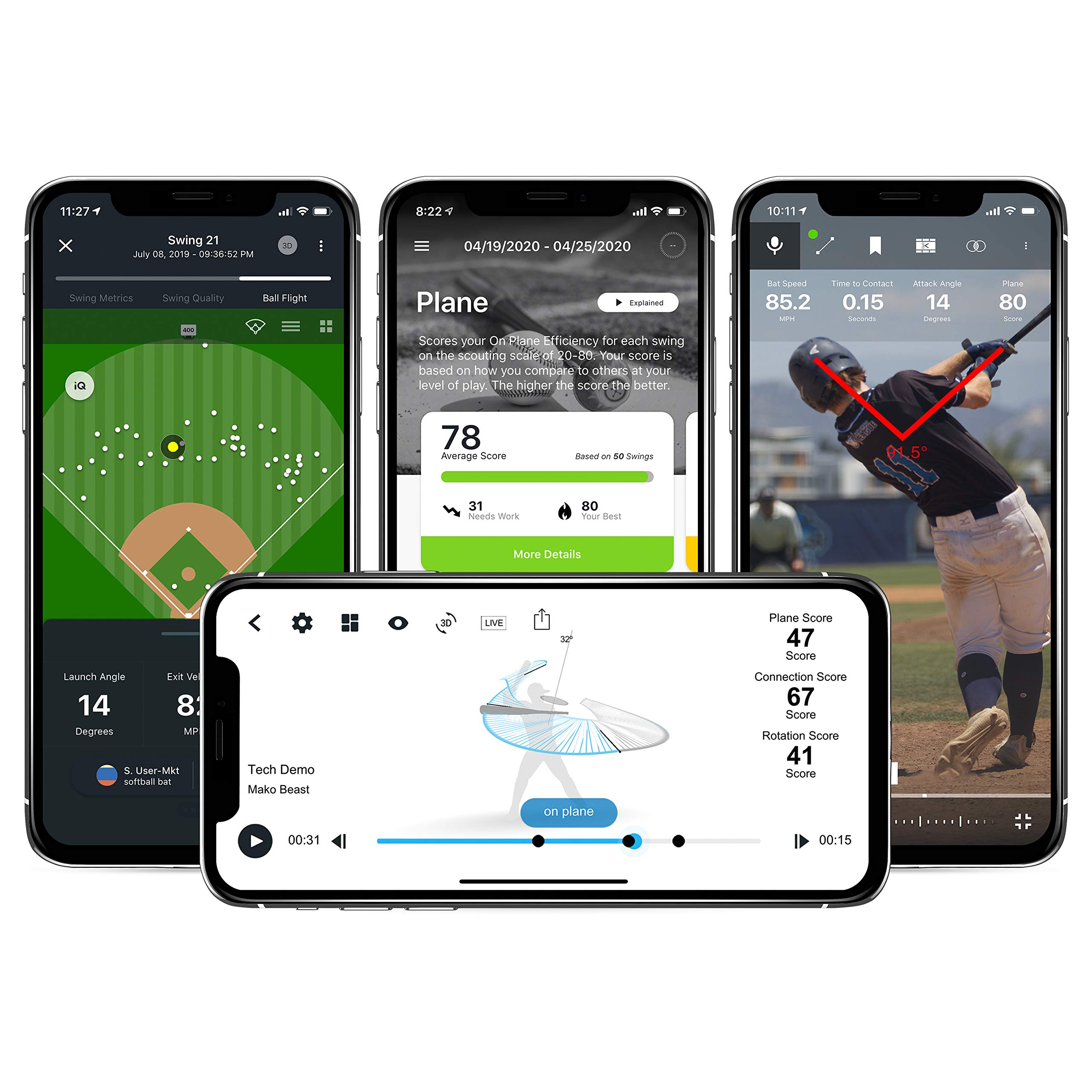 Amazon Com Blast Baseball Swing Analyzer Instant Feedback Track Progress Capture Video 3d Swing Tracer App Enabled Ios And Adroid Compatible 900 00040 Sports Outdoors