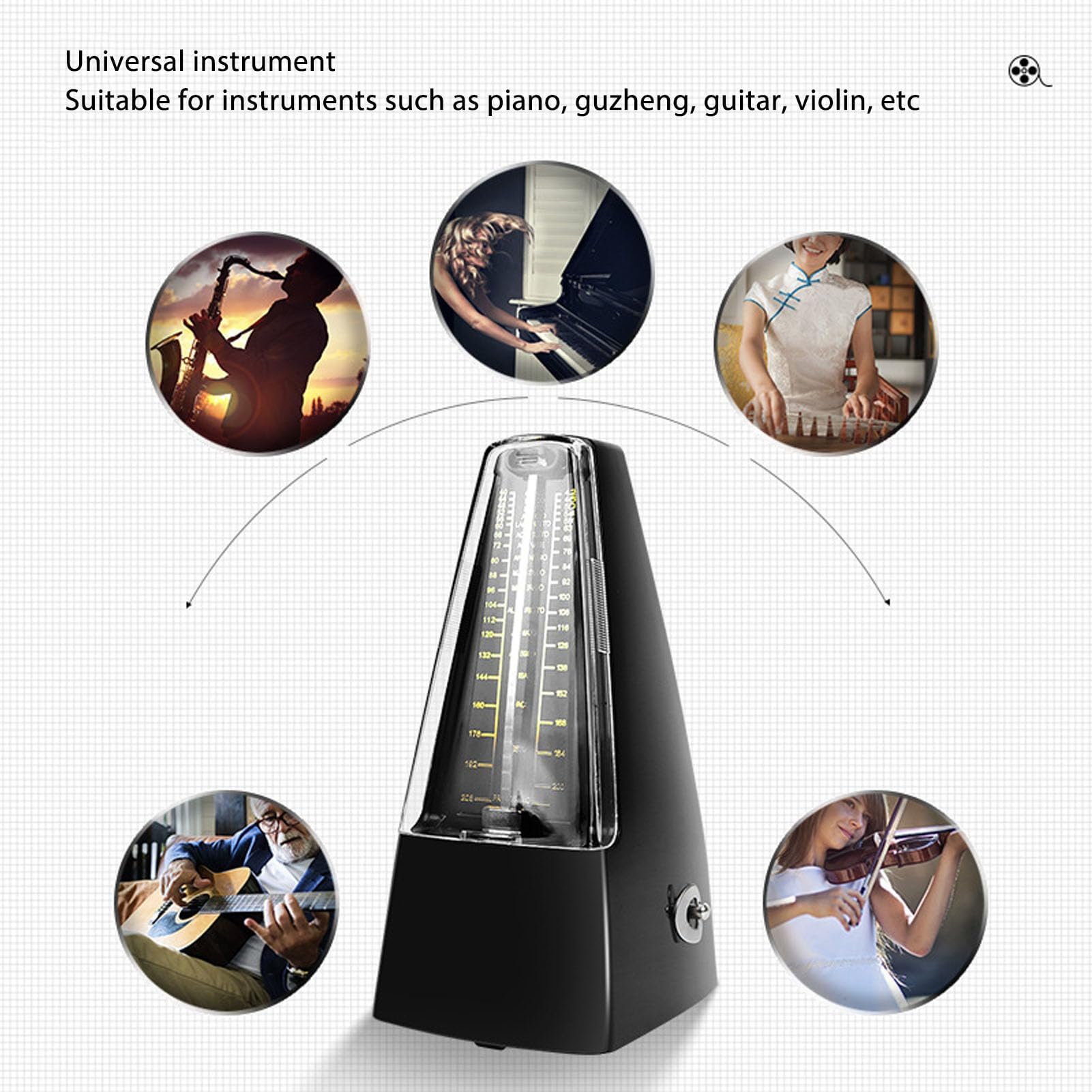 Ejoyous Mechanisches Metronom 40-208 Schläge Universell für Klavier Violine Gitarre