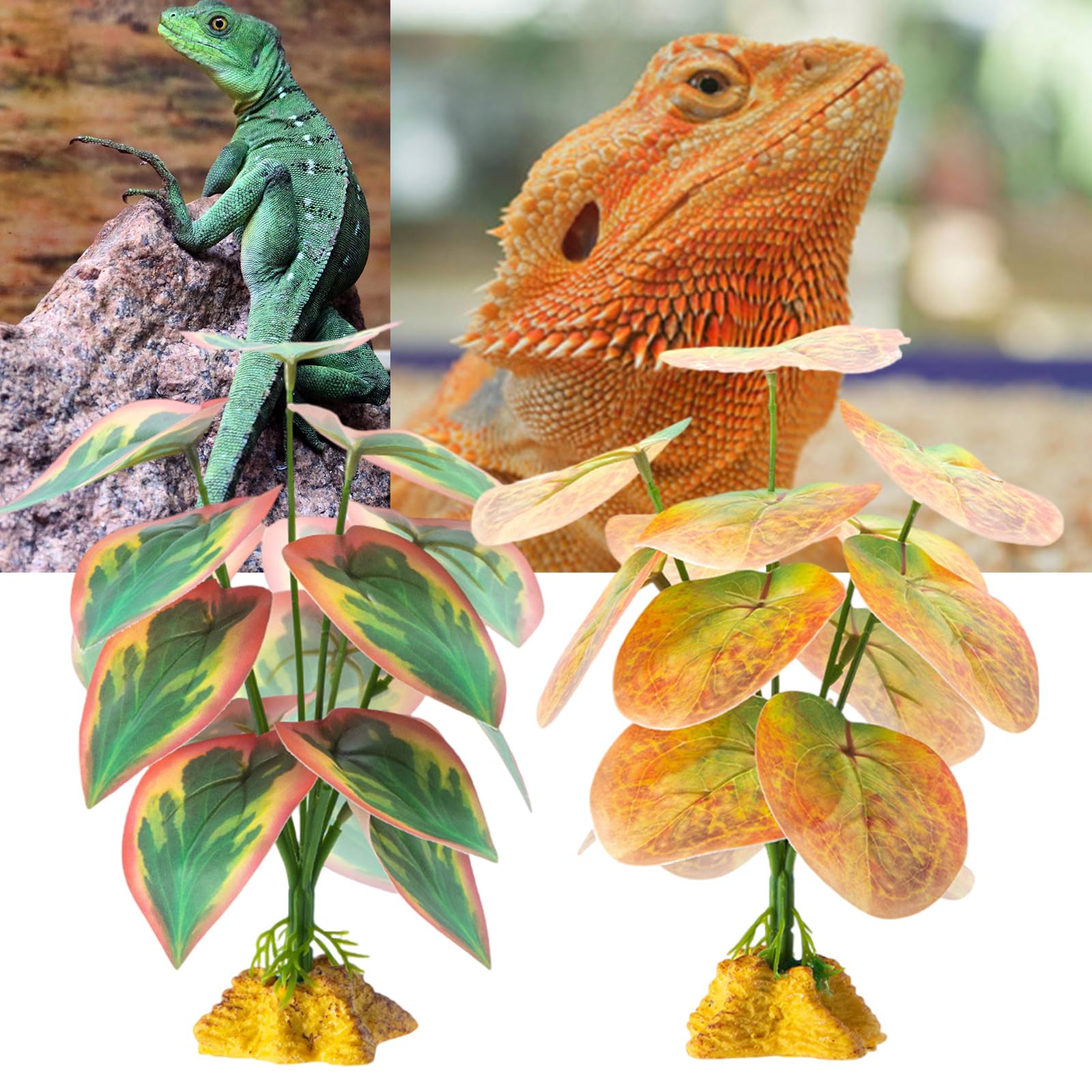 Plante pour reptiles - Plante flexible - Terrarium - Jungle Habita - Pour lézards et serpents - Décoration fausse plante