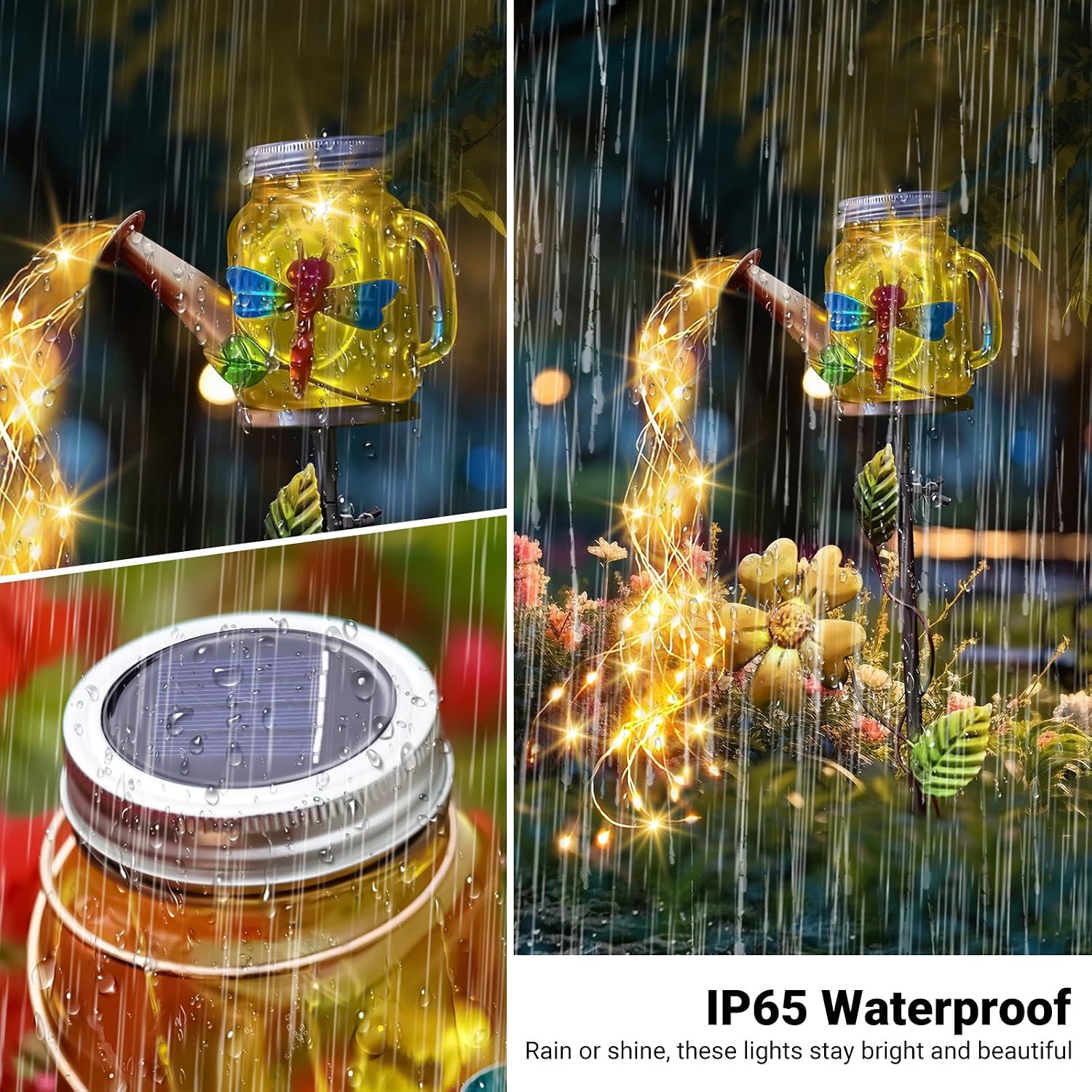 SRNPMIU Solar Watering Can Light, Solar Dragonfly Outdoor Decor Lights image 4