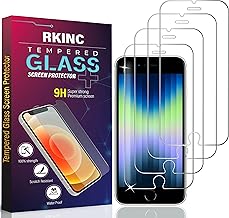 RKINC Screen Protector [4-Pack] for Iphone SE 3 2022/2 2020, Iphone 7 / Iphone 8, Tempered Glass Film Screen Protector, 0.33mm [LifetimeWarranty][Anti-Scratch][Anti-Shatter][Bubble-Free]