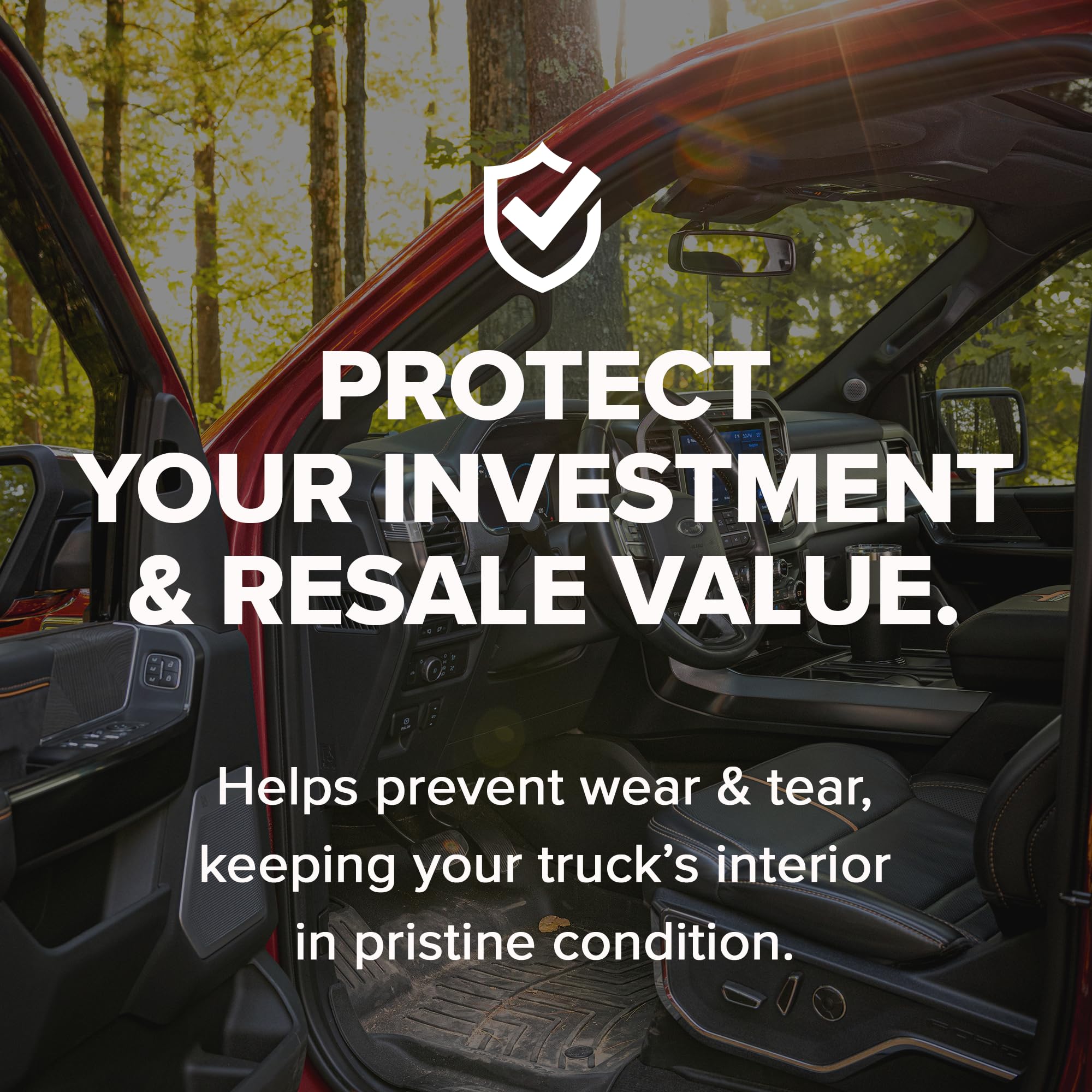 WeatherTech FloorLiner HP Custom Fit Floor Mats for Ford Super Duty - 1st Row 4410121IM Black — view 8