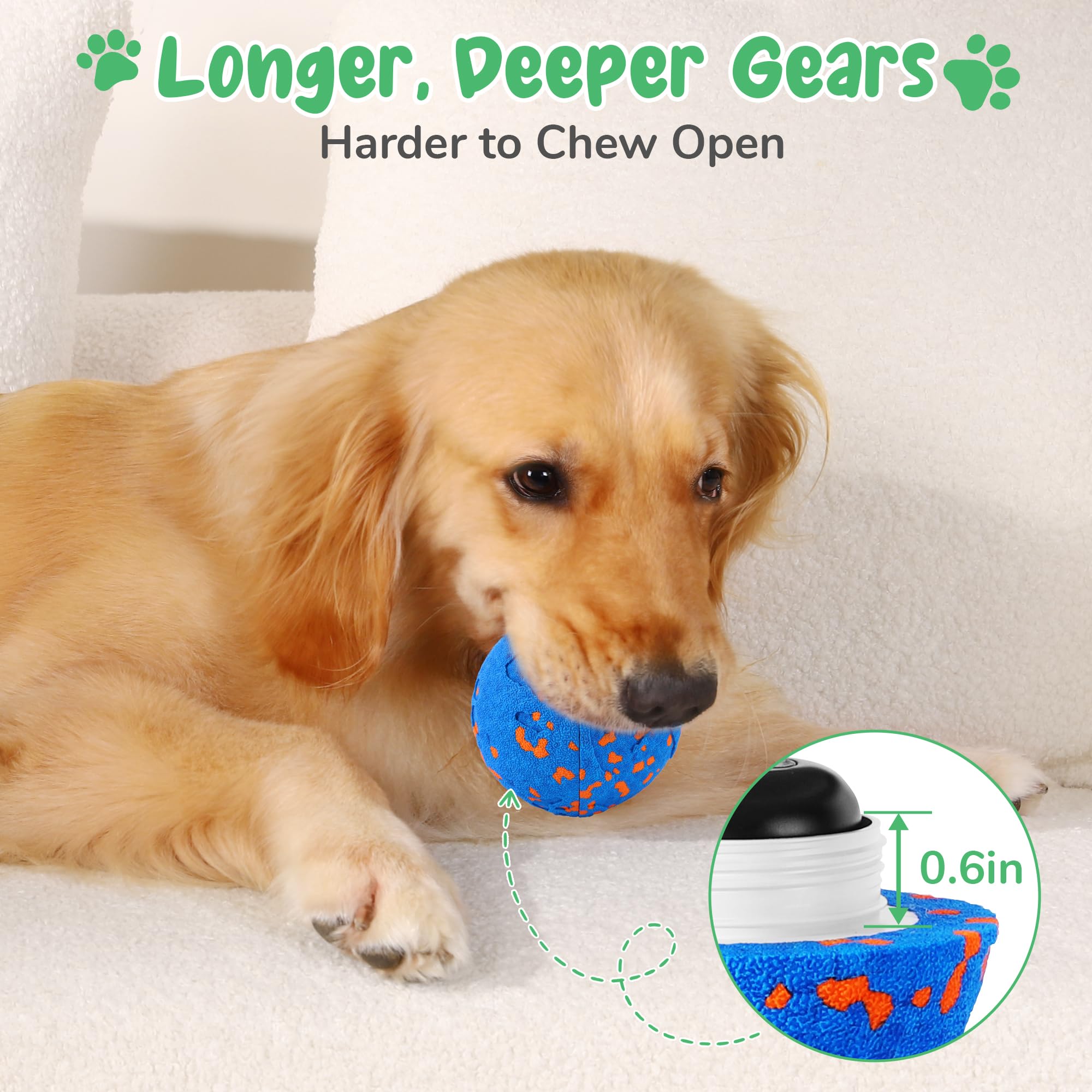 Giocattoli interattivi intelligenti per cani, palla vibrante per cani, giocattoli da masticare per cani, palline per cani, guscio a prova di masticazione, movimento automatico, rimbalzo